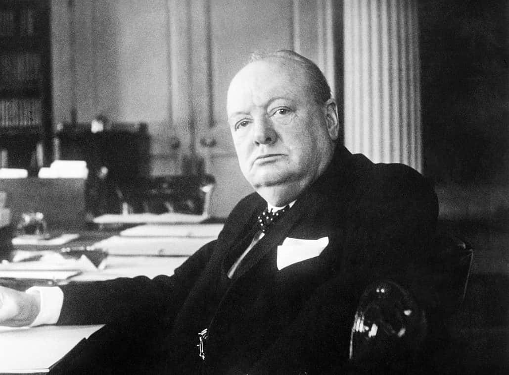 Winston Churchill in a suit