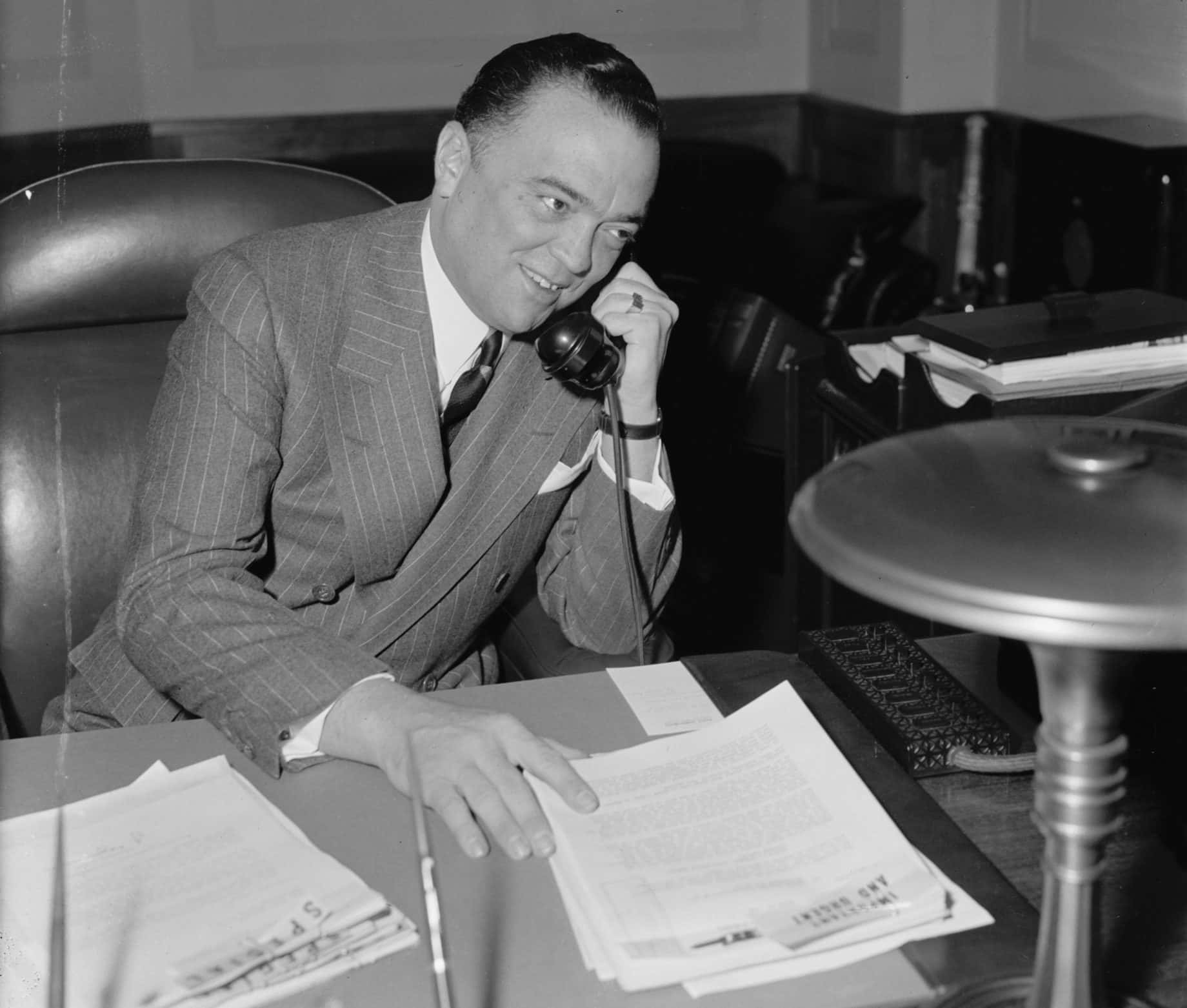 Director Hoover in his office on April 5, 1940
