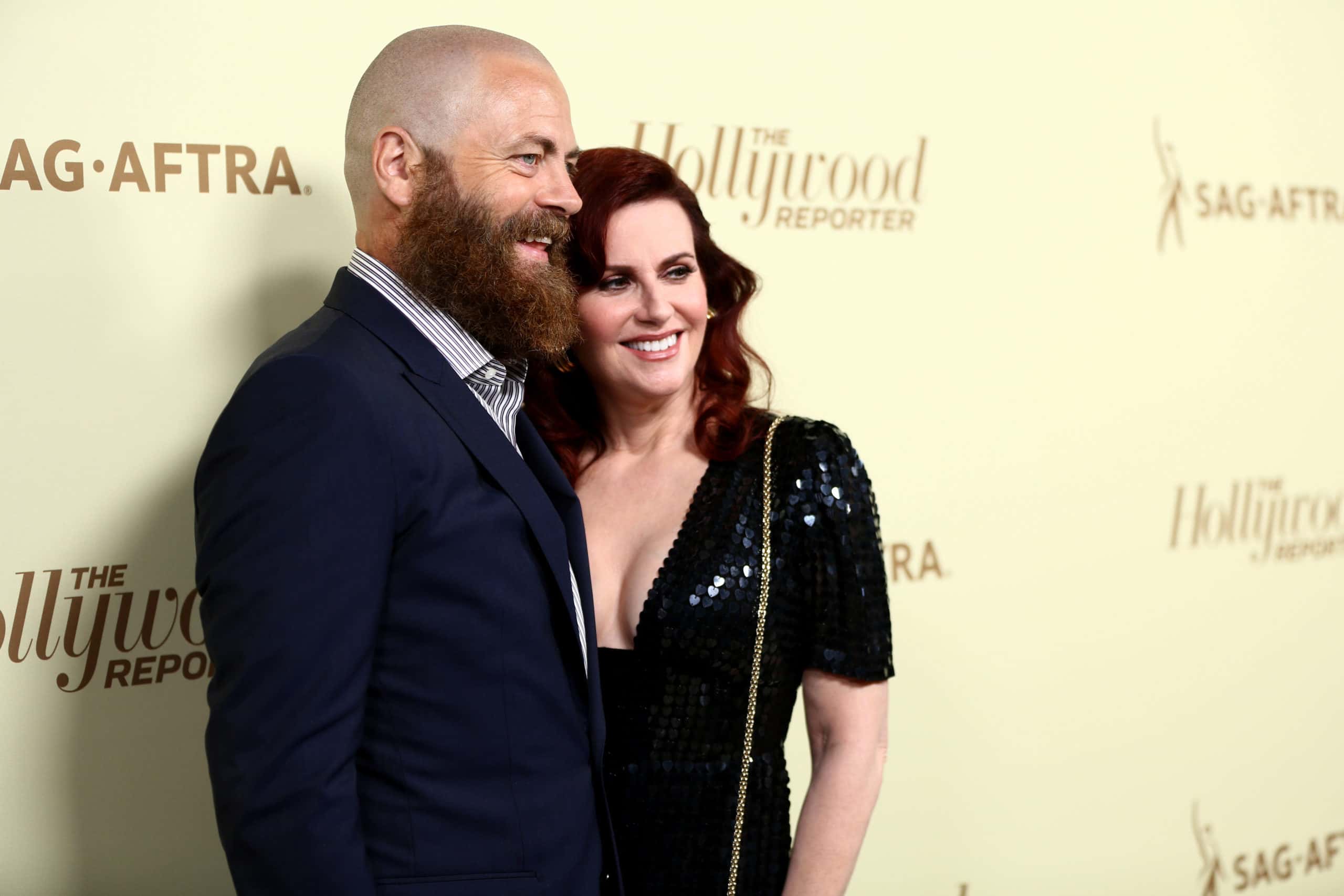 Nick Offerman and Megan Mullally attend The Hollywood Reporter & SAG-AFTRA