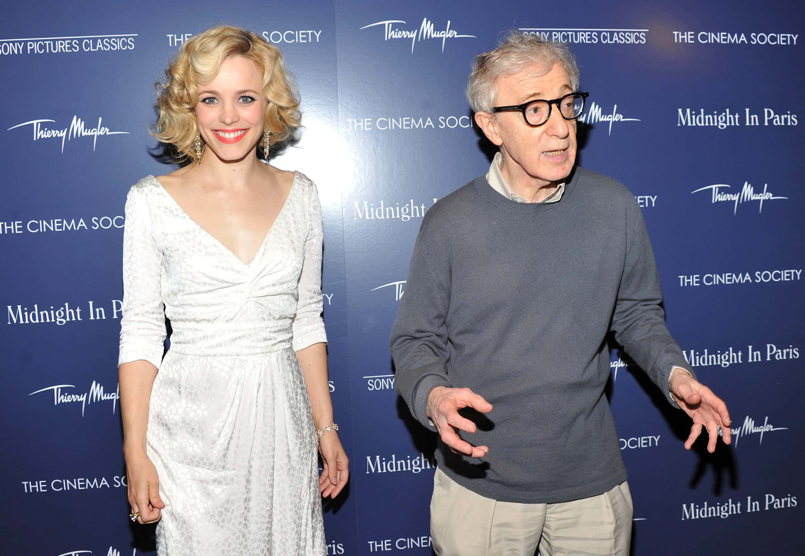 Actress Rachel McAdams and director Woody Allen at screening of
