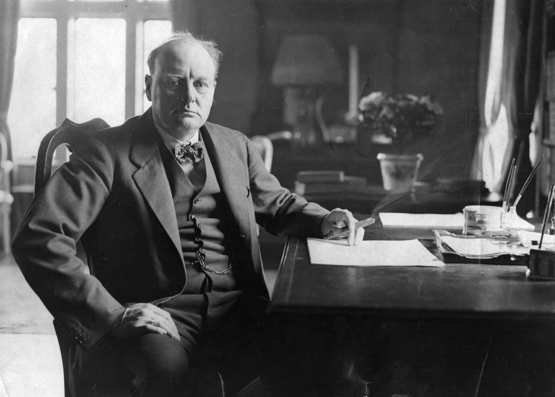 Winston Churchill in a suit