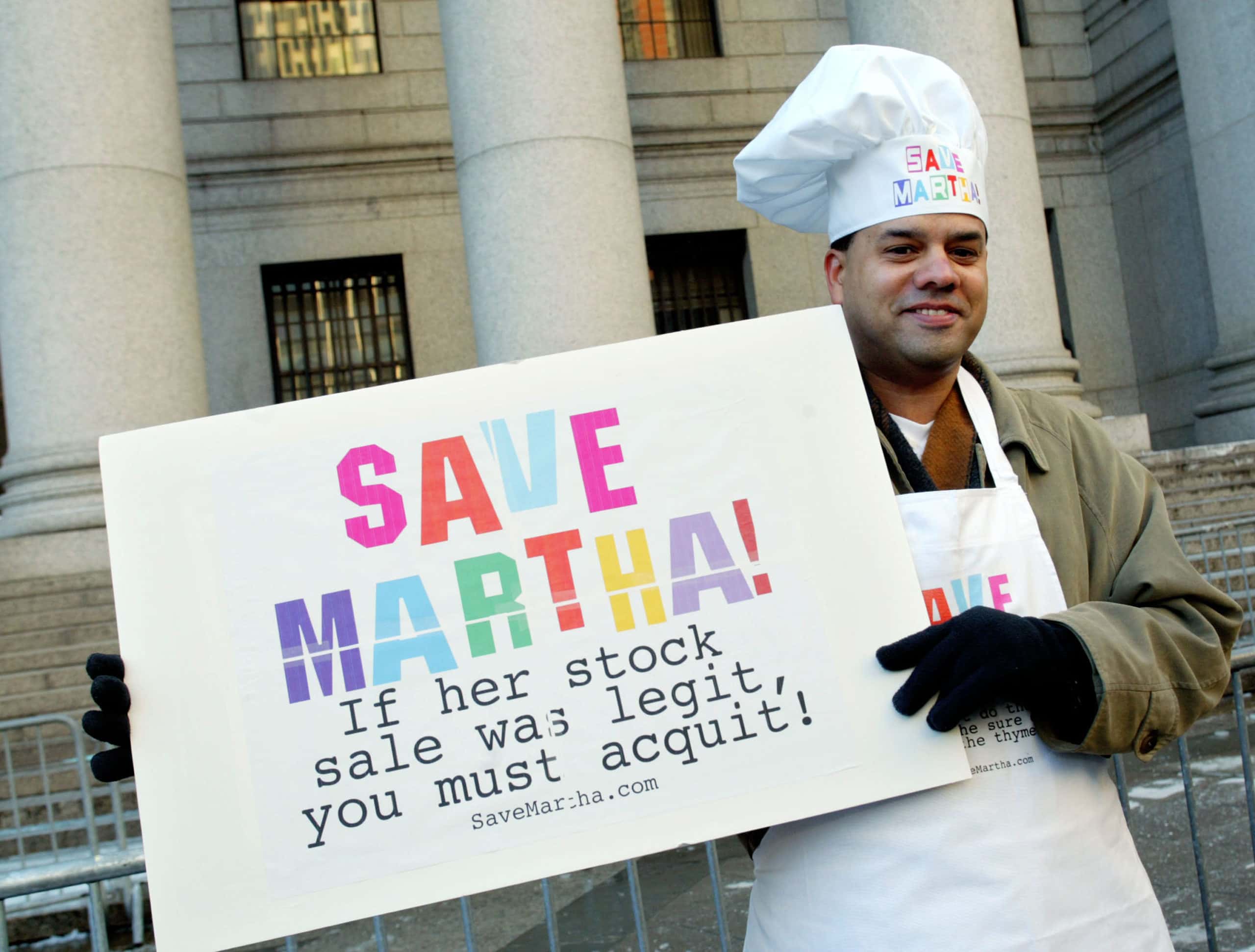 Martha Stewart Supporter Stands Outside Federal Court In New York City