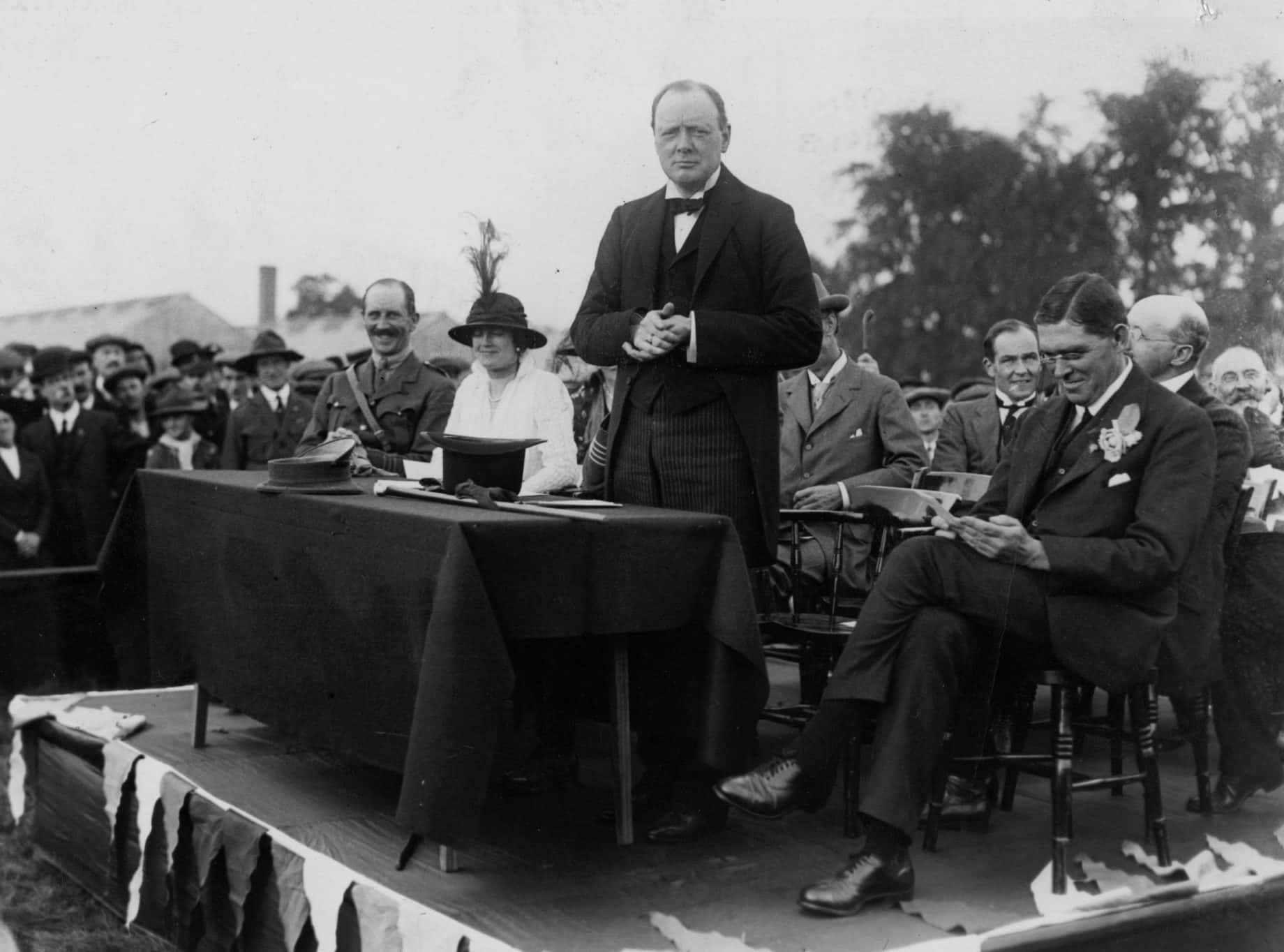 Winston Churchill has the platform party