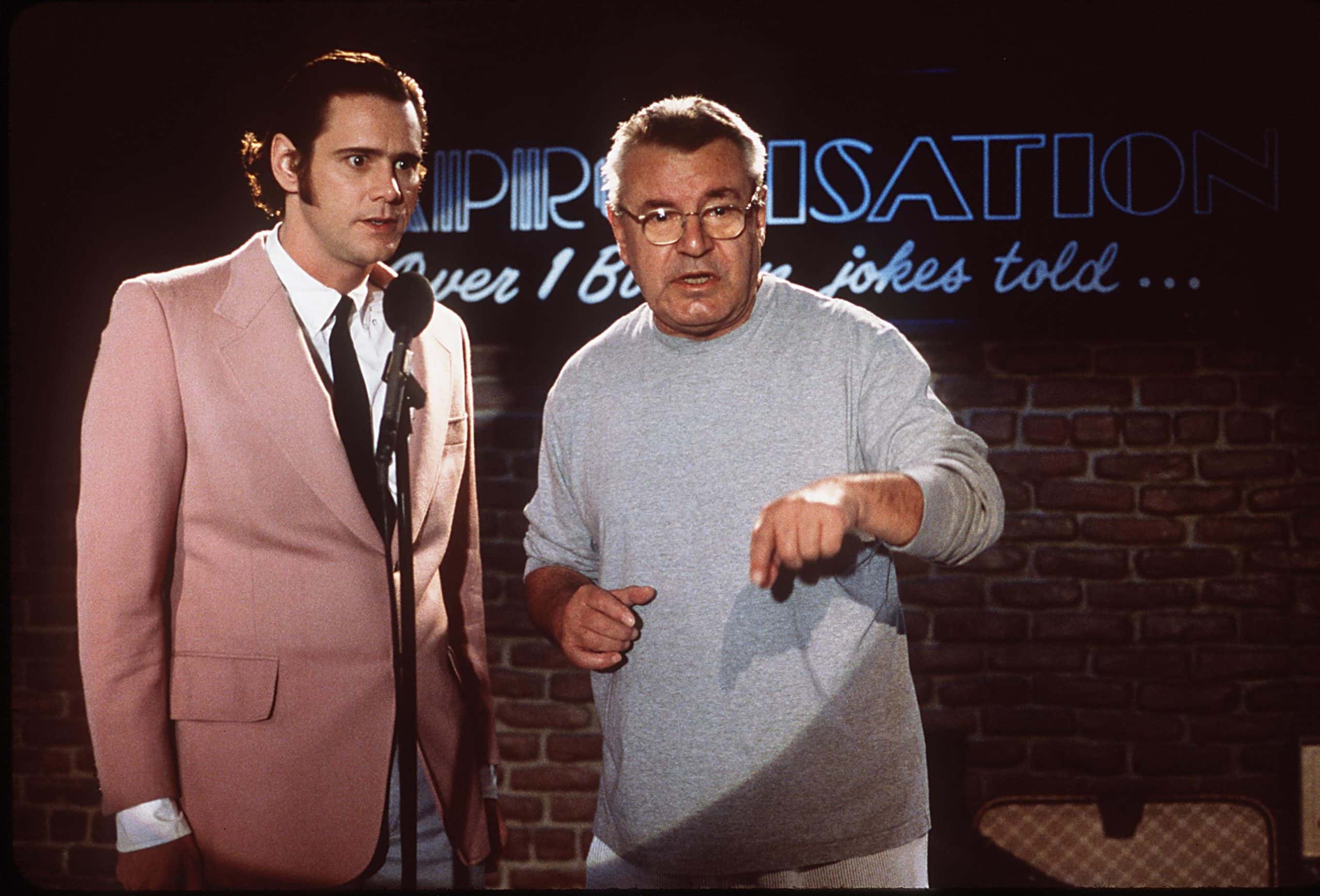 Jim Carrey With Director Milos Forman Stars In The Movie Man On The Moon Photo Universal