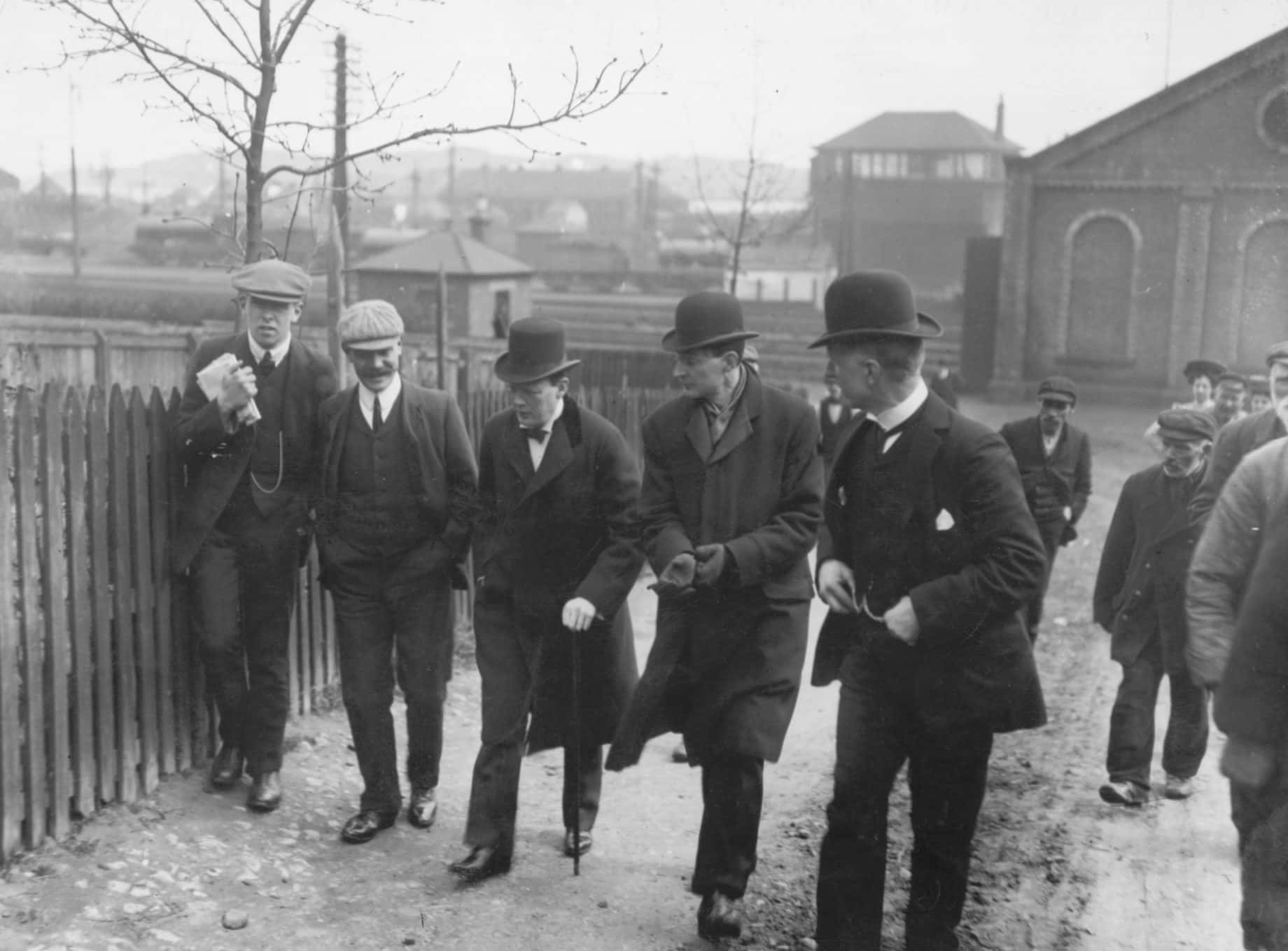Winston Churchill in a black coat