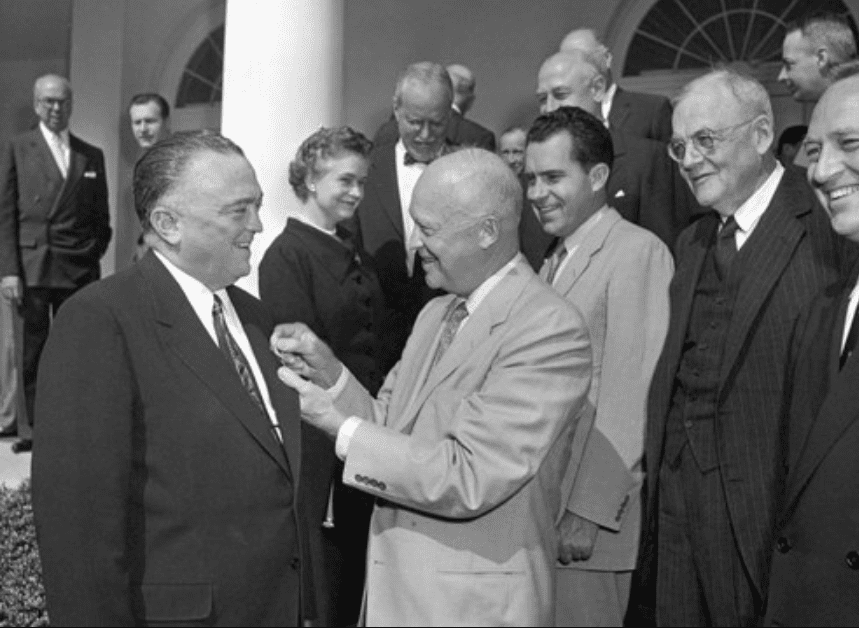 J. Edgar Hoover receives the National Security Medal