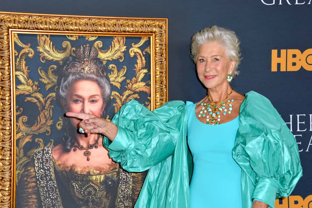 Helen Mirren posing for Catherine the Great