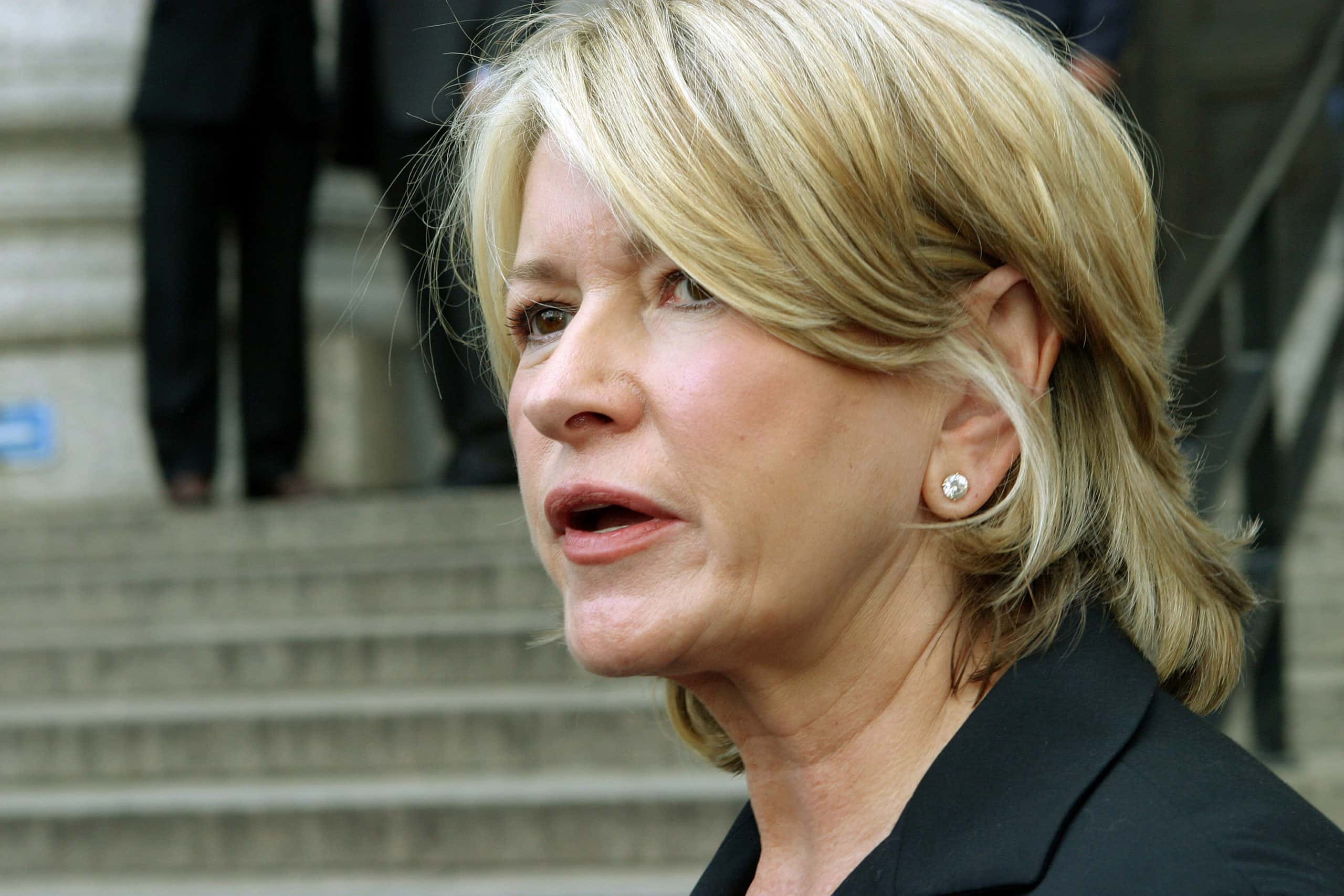 Portrait Photo of Martha Stewart arrives at Federal Court in Manhattan