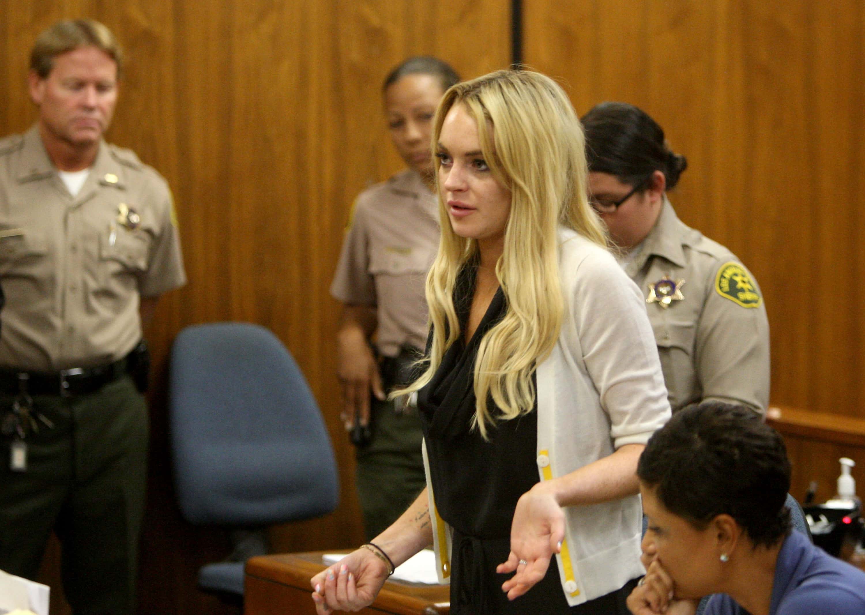 Lindsay Lohan attends her probation revocation hearing