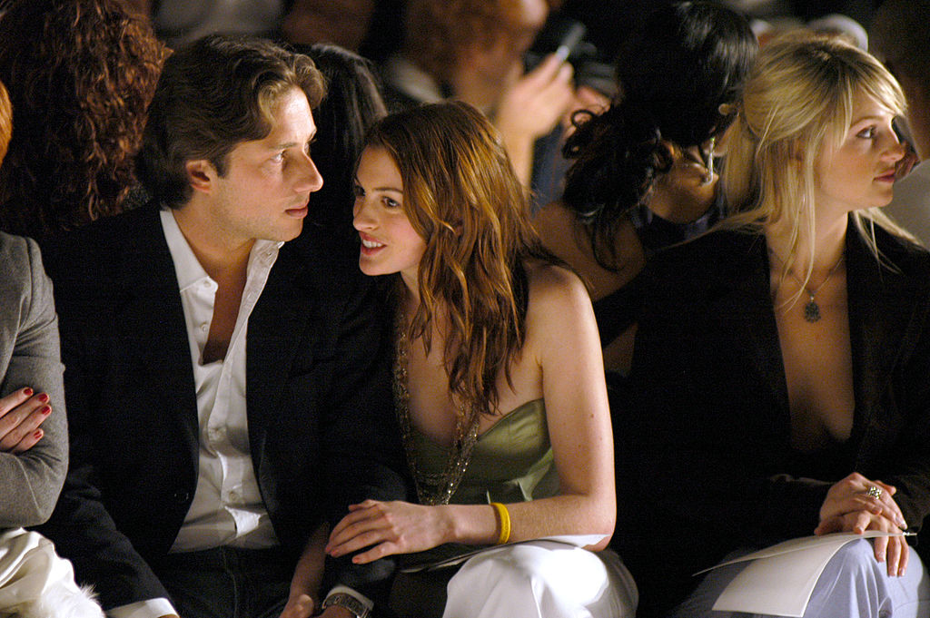 Raffaello Follieri and Anne Hathaway during Olympus Fashion Week