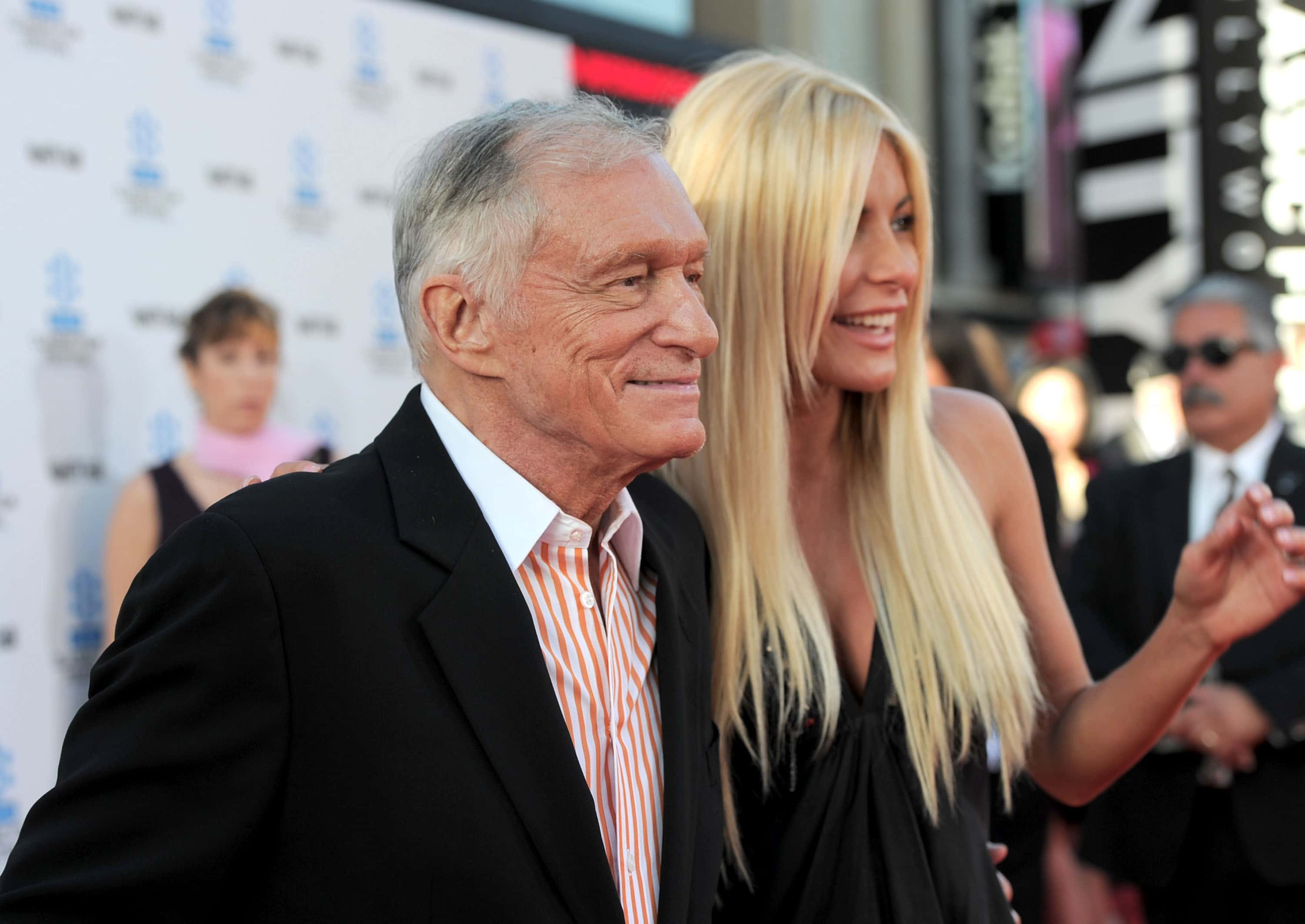 Hugh Hefner and fiance Crystal Harris