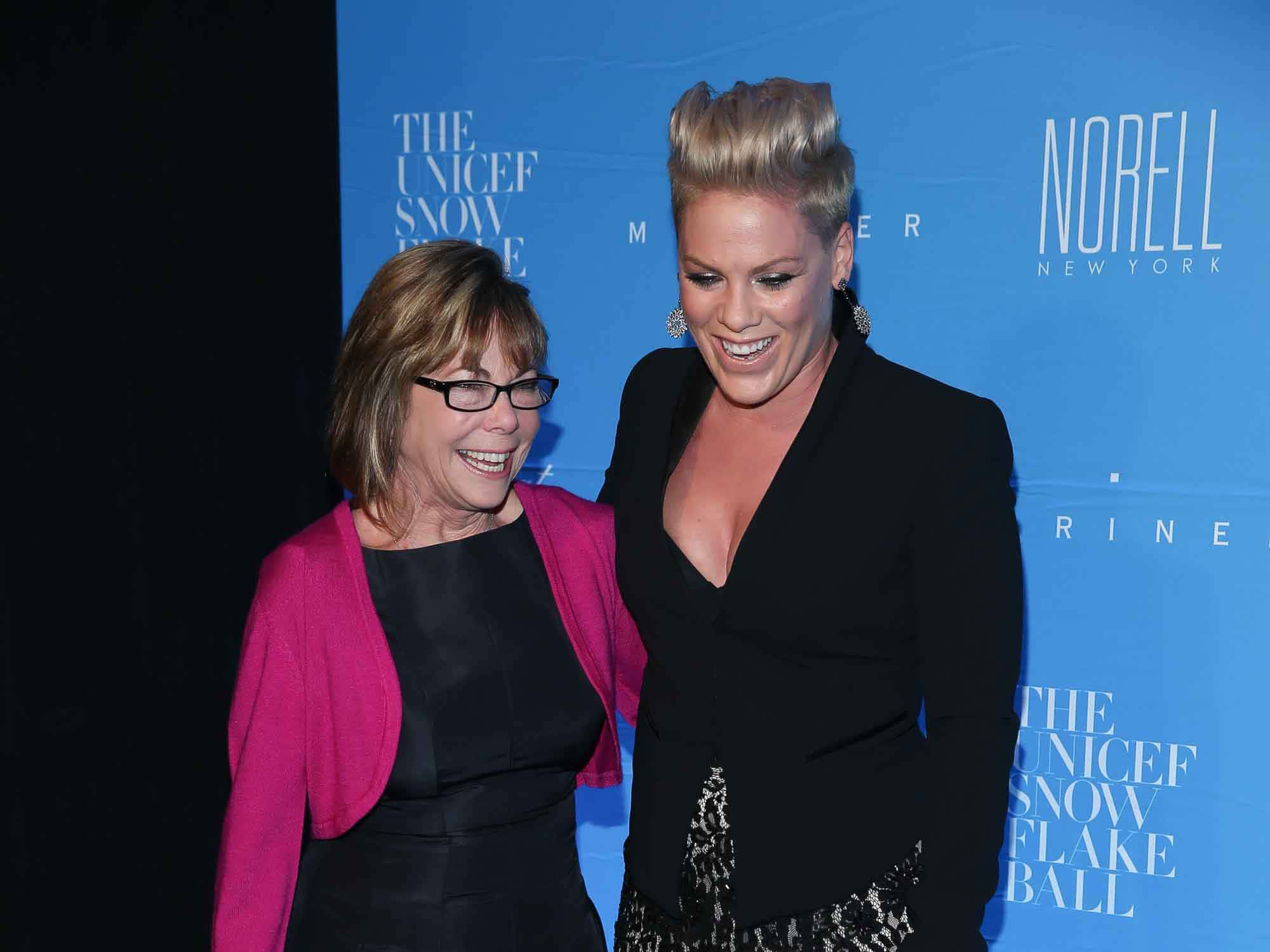 Pink (R) and her mother Judith Moore