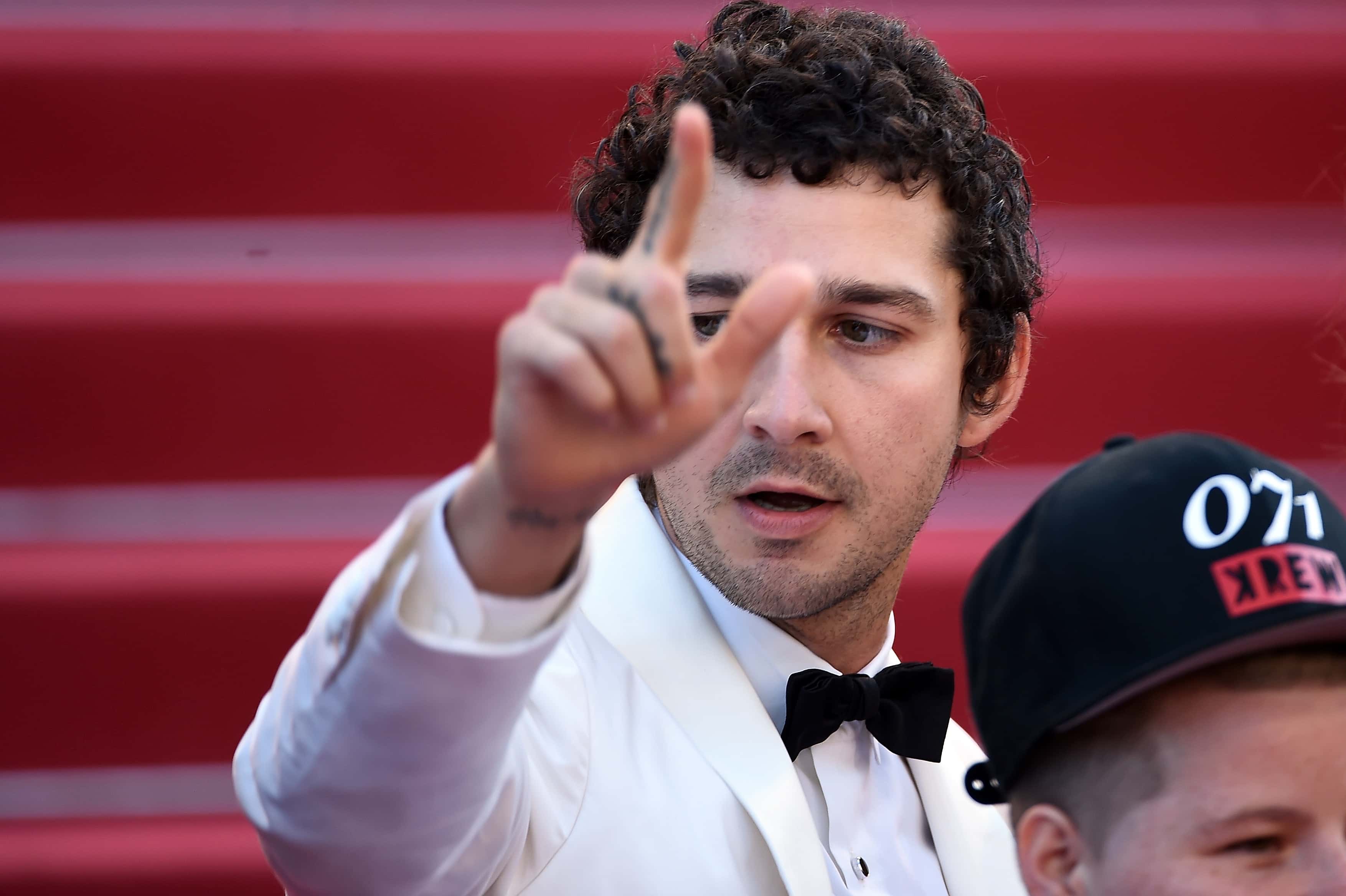 Actor Shia LaBeouf at premiere on red carpet
