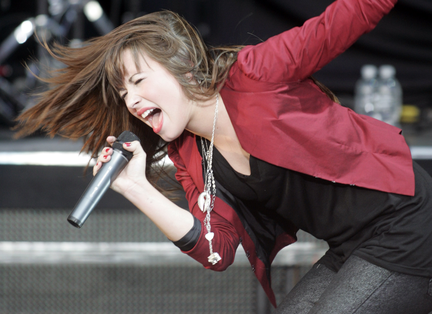 Singer Demi Lovato performing 
