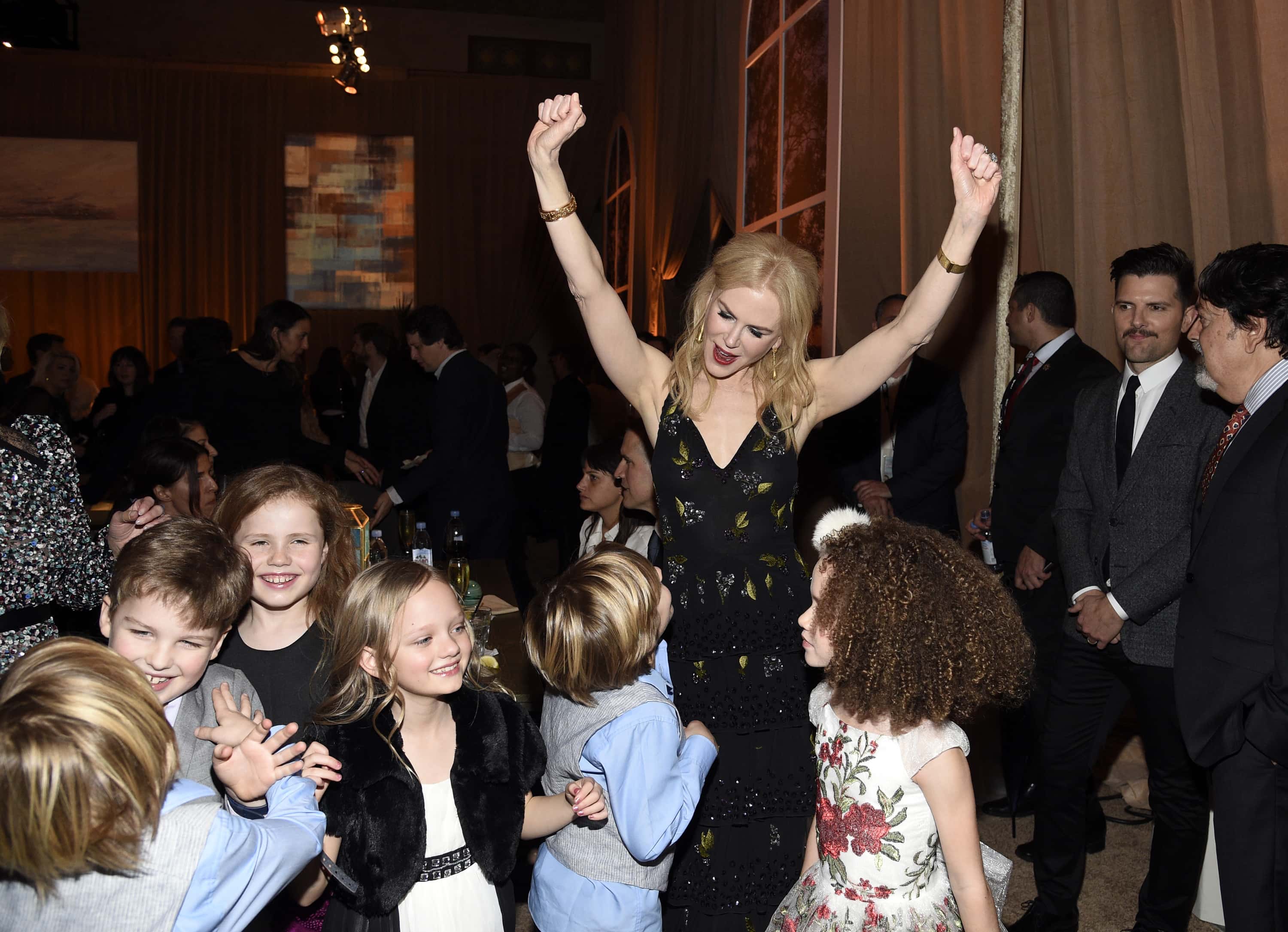 Nicole Kidman dances with fellow cast members