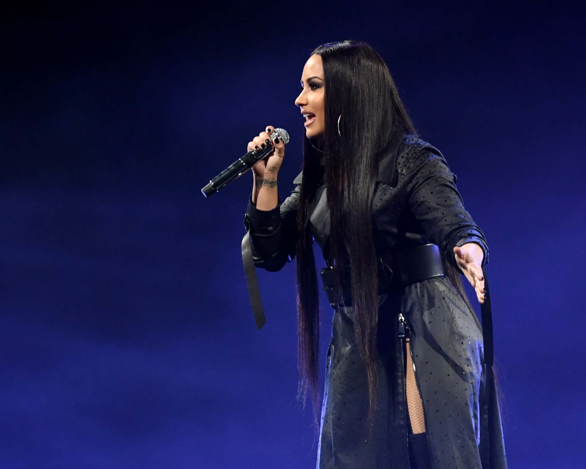 Singer Demi Lovato performing