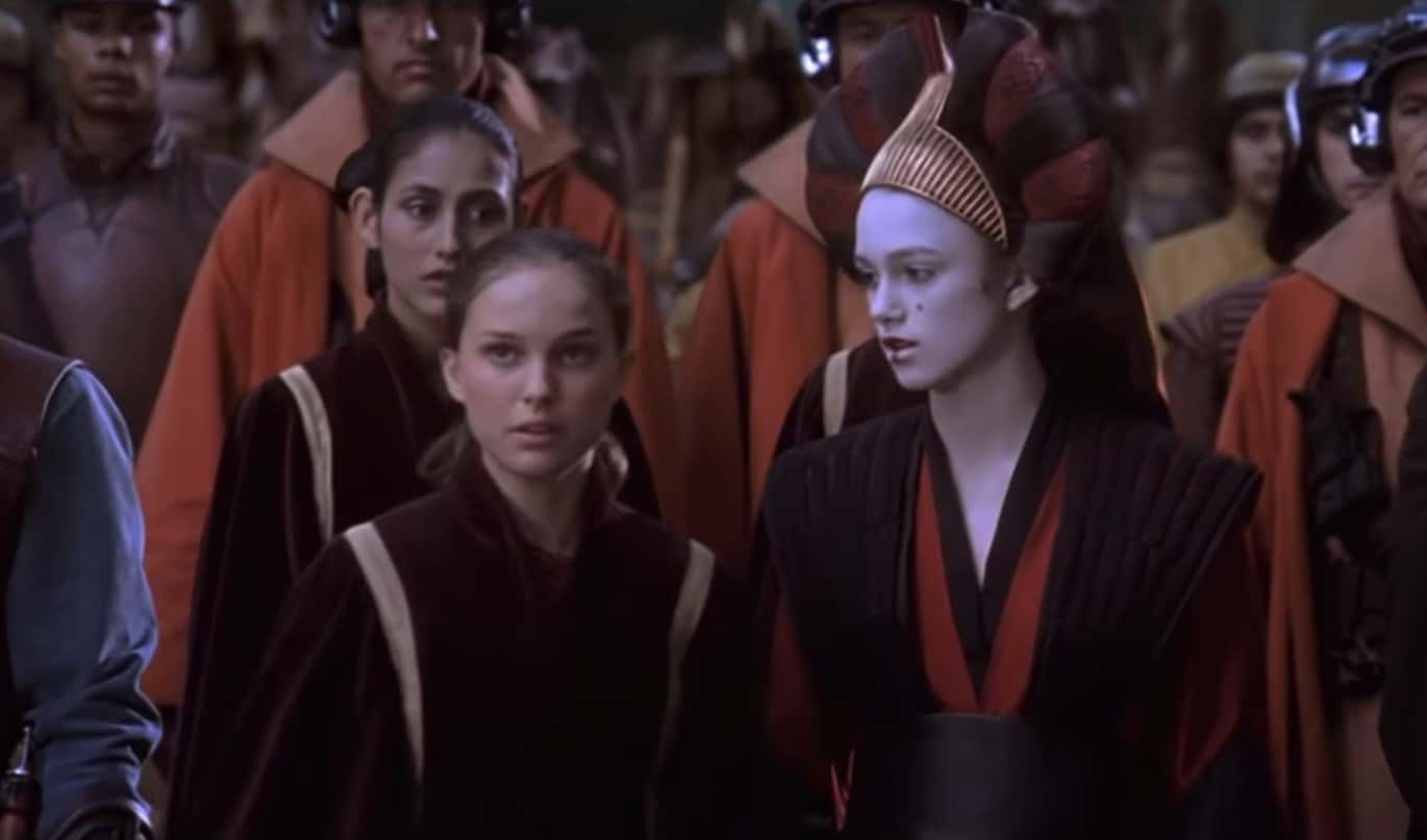 A visually captivating still taken from a pivotal moment in the film Star Wars: Episode I – The Phantom Menace, 20th Century Fox (1999)