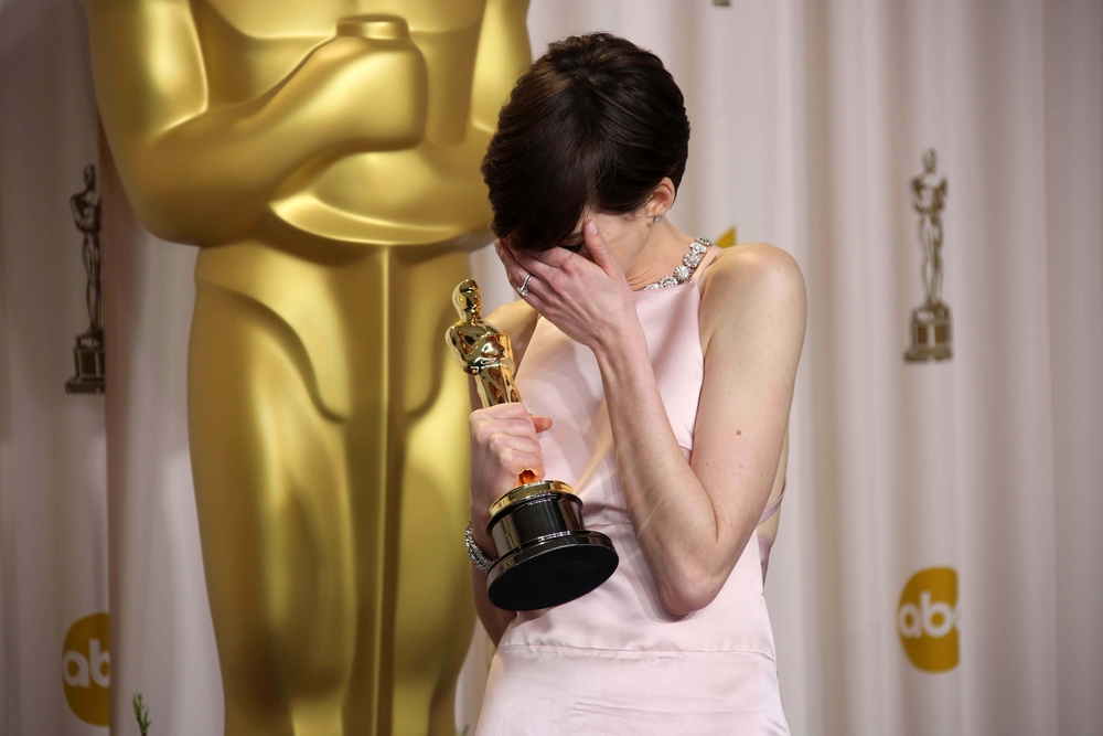 Anne Hathaway at the 85th Annual Academy Awards