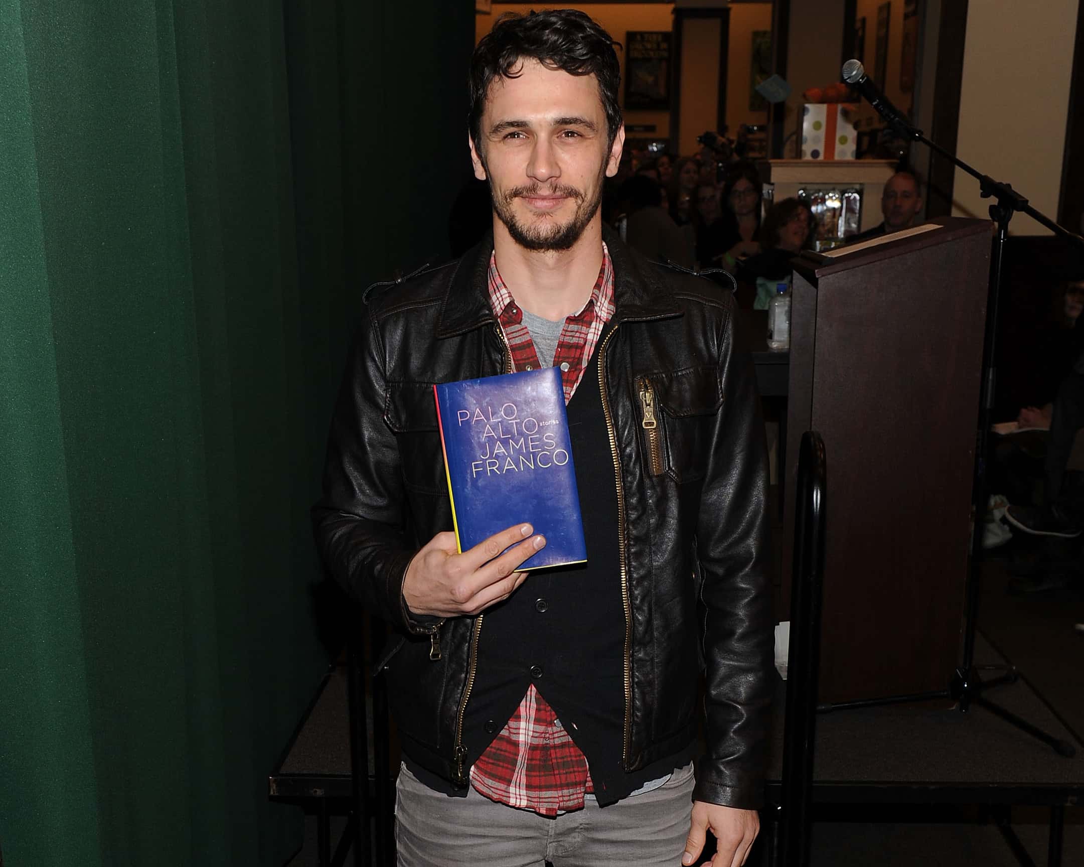 Portrait Photo of James Franco Signing Copies of his book "Palo Alto"