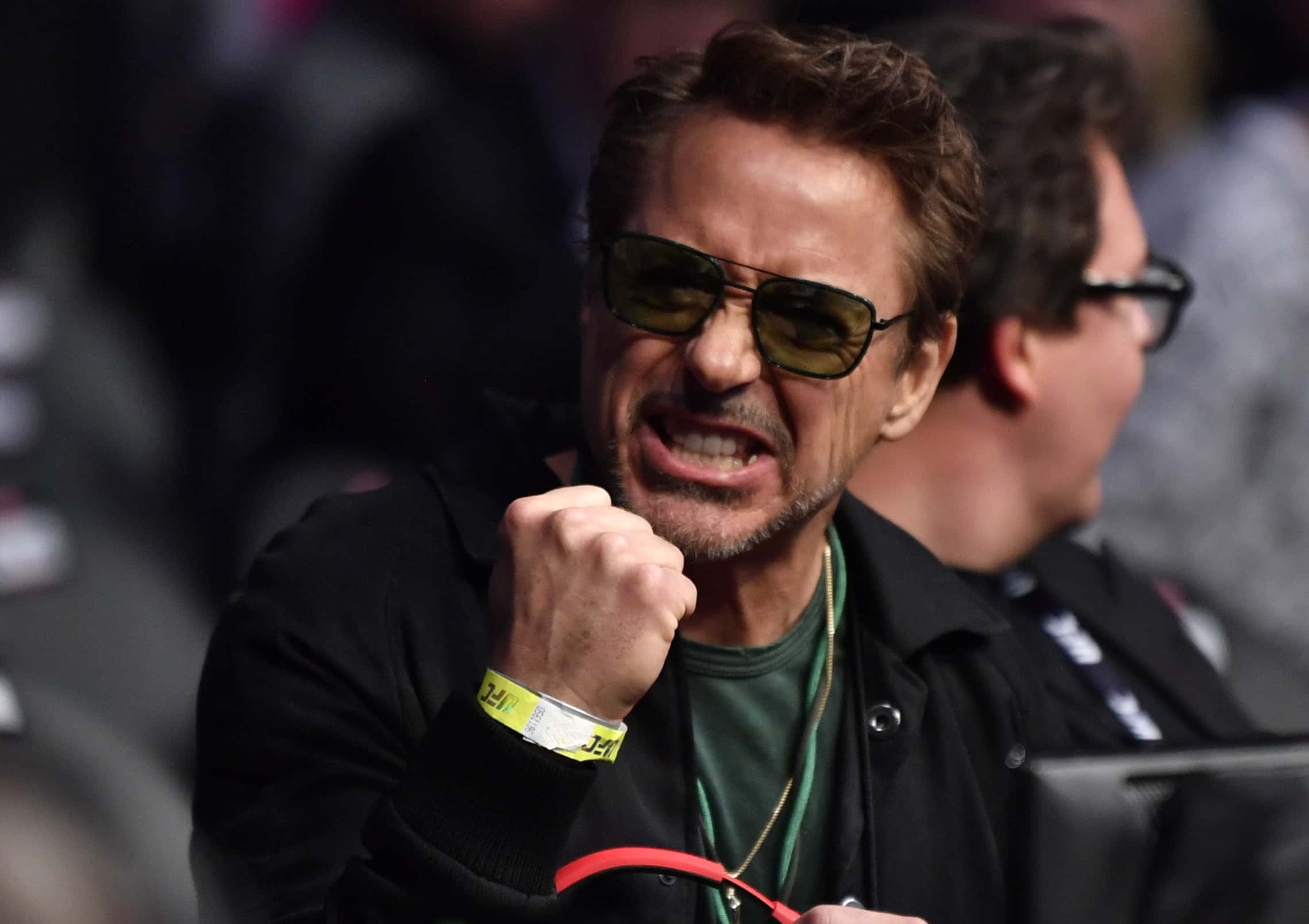 Actor Robert Downey Jr. is seen in attendance during the UFC 248 event