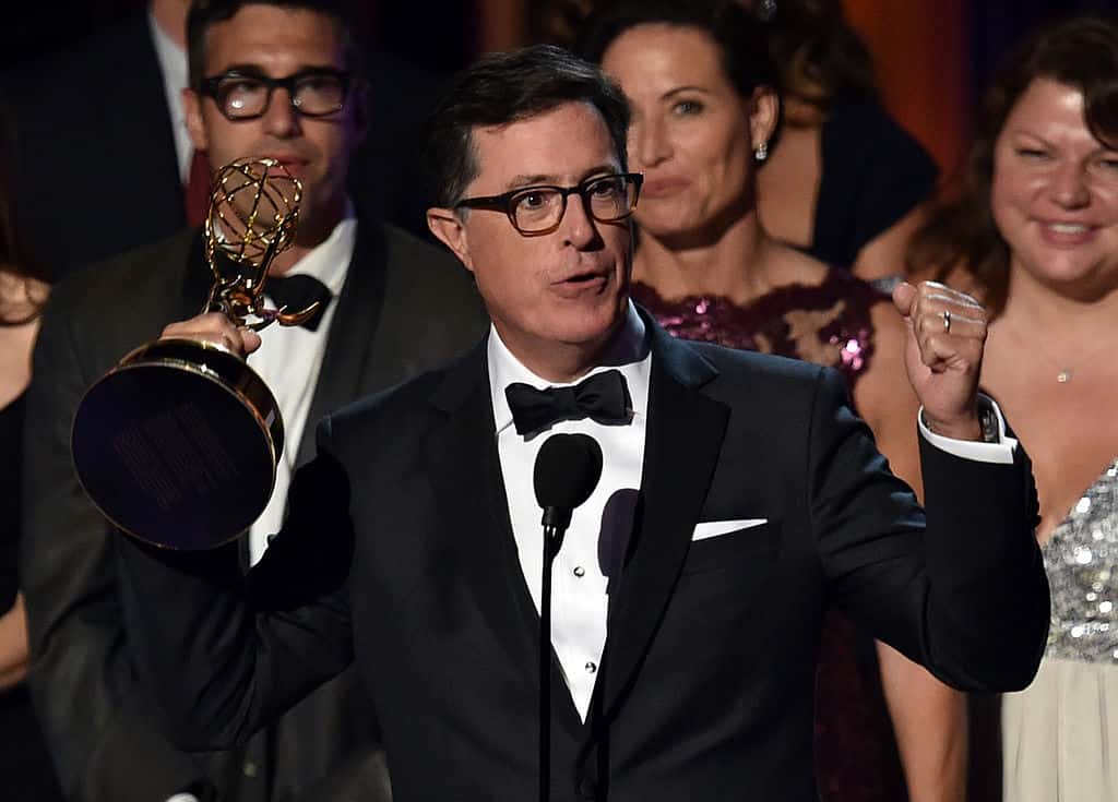 TV personality Stephen Colbert accepts Outstanding Variety Series