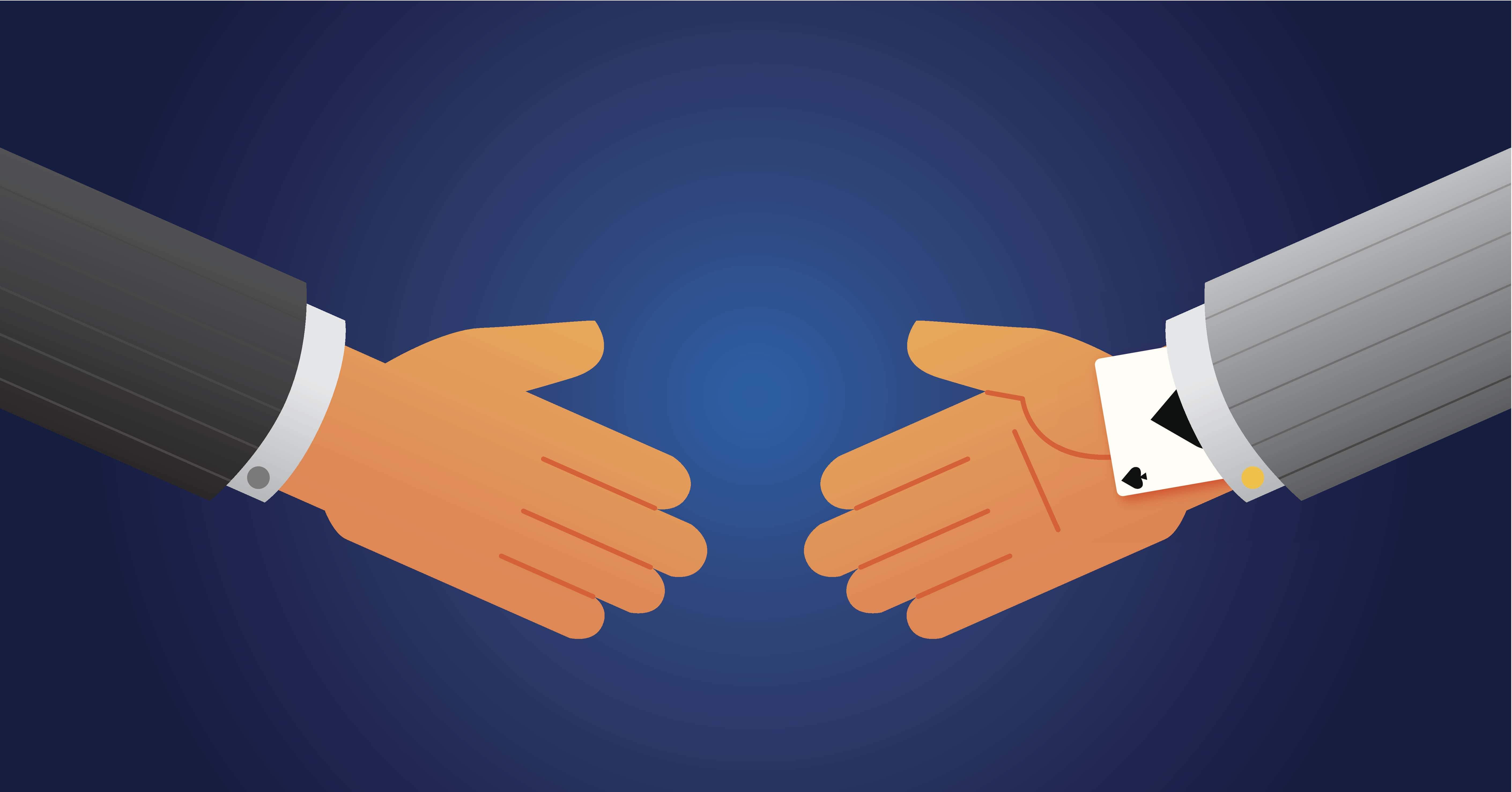 Ace Up Sleeve Handshake