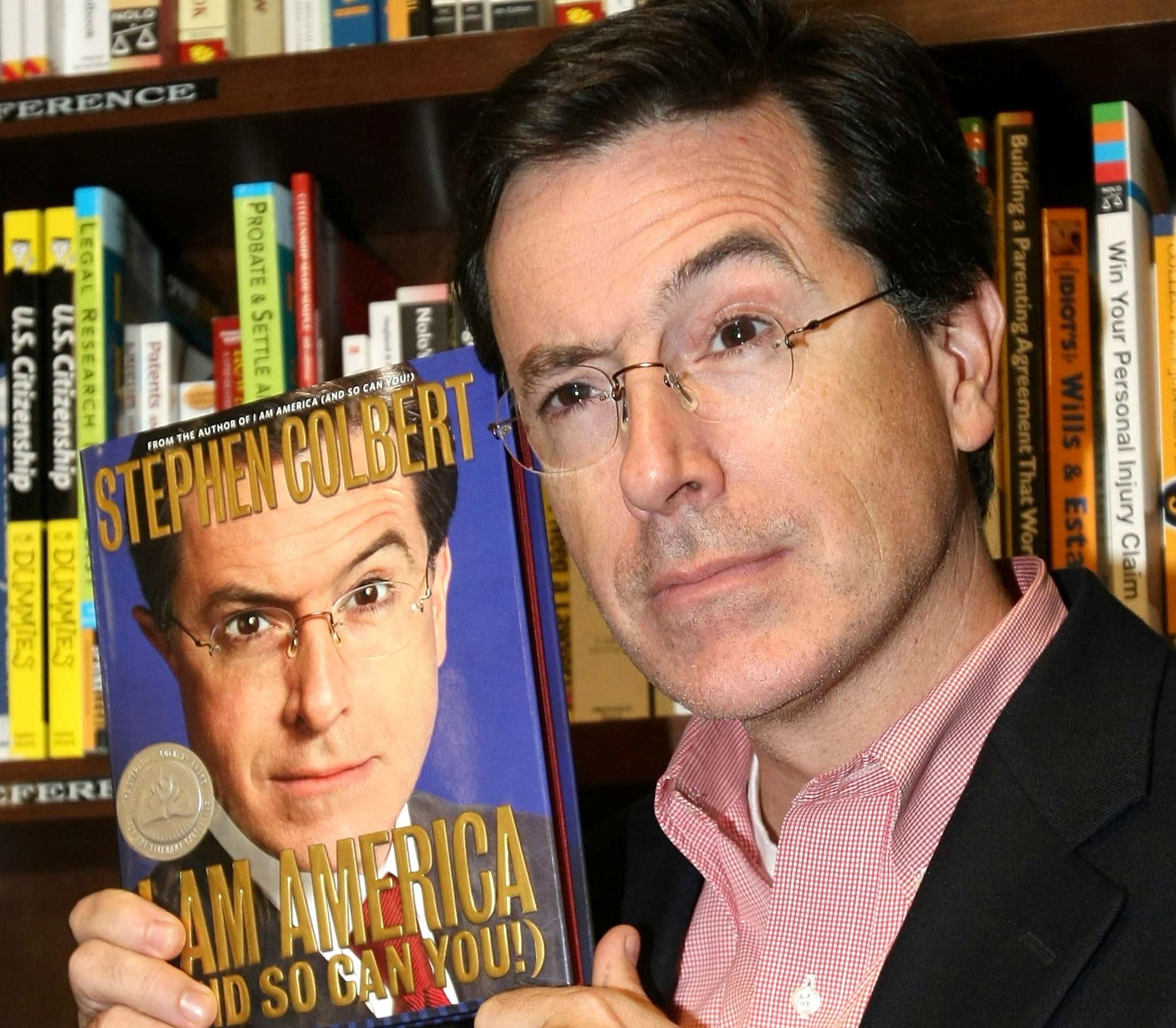 Comedian Stephen Colbert, appears at a reading of his new book