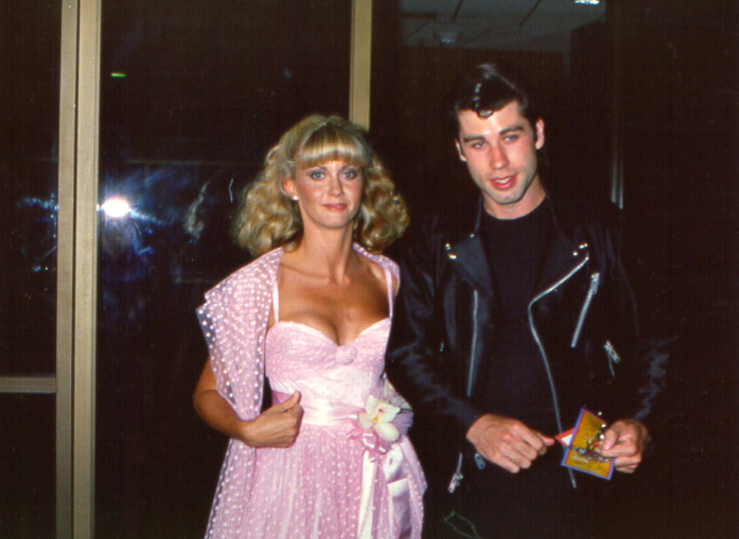 Olivia Newton-John and John Travolta attend the premiere of the film 'Grease'