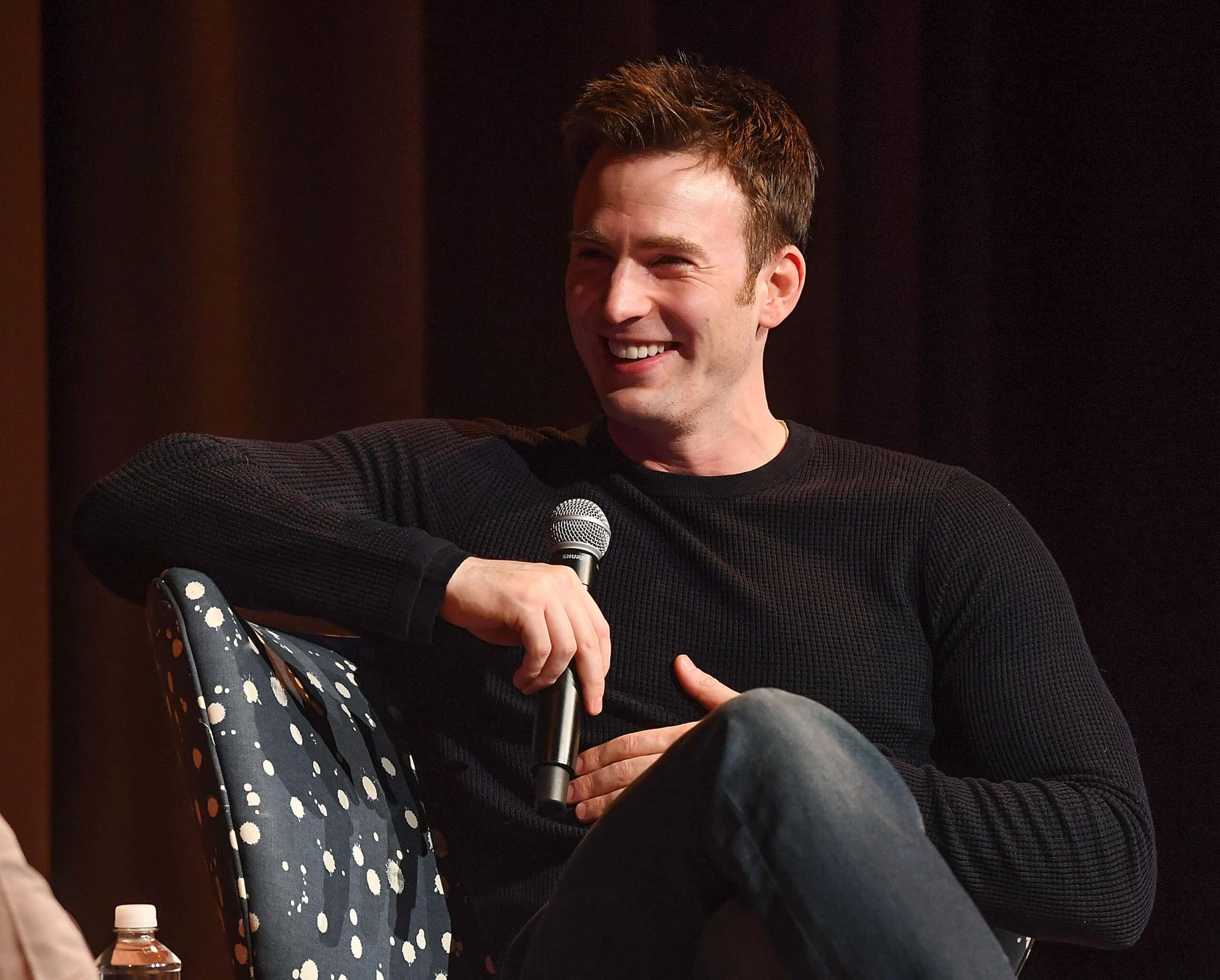 Actor Chris Evans speaks onstage at "Wind River" special screening