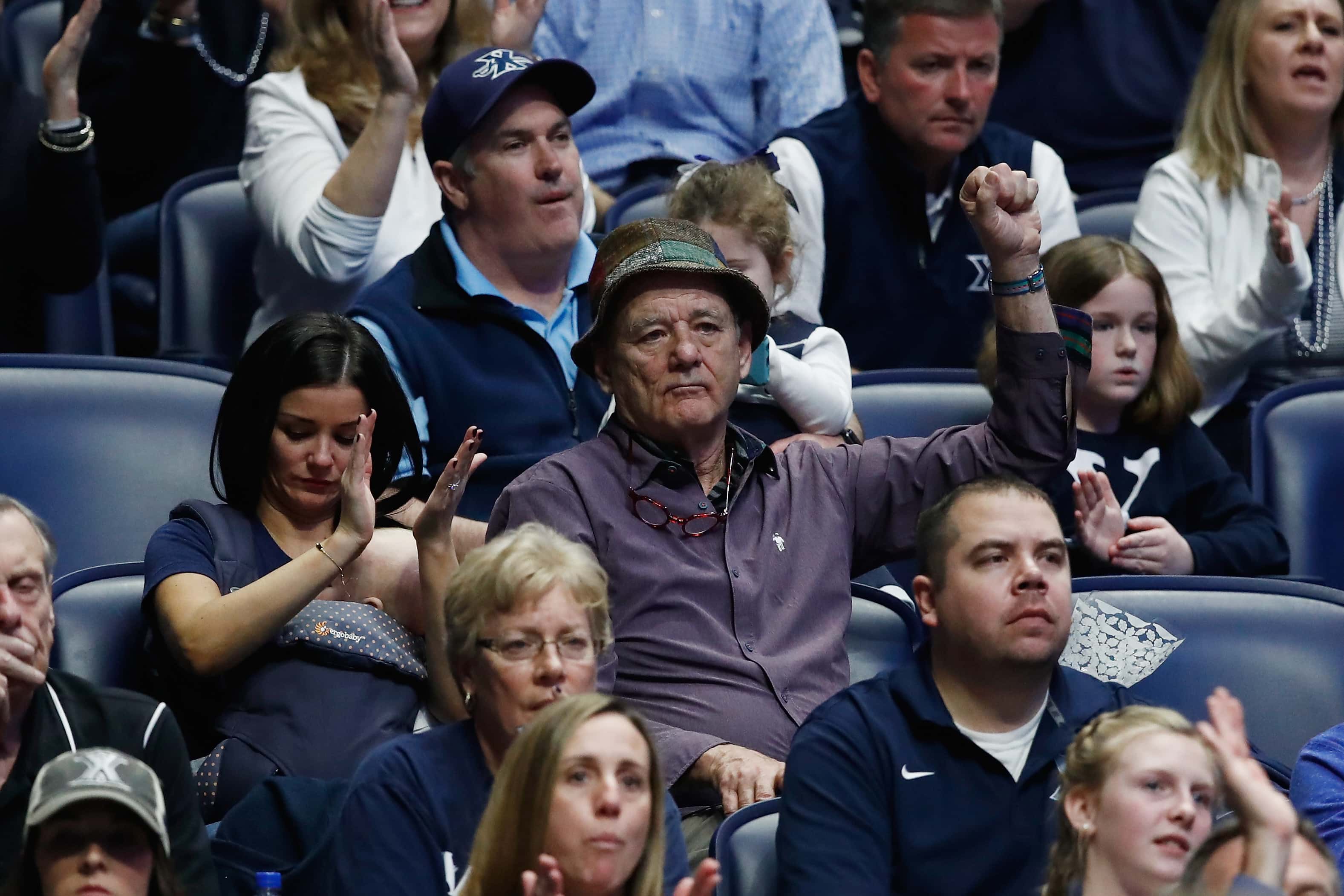 Actor Bill Murray cheering