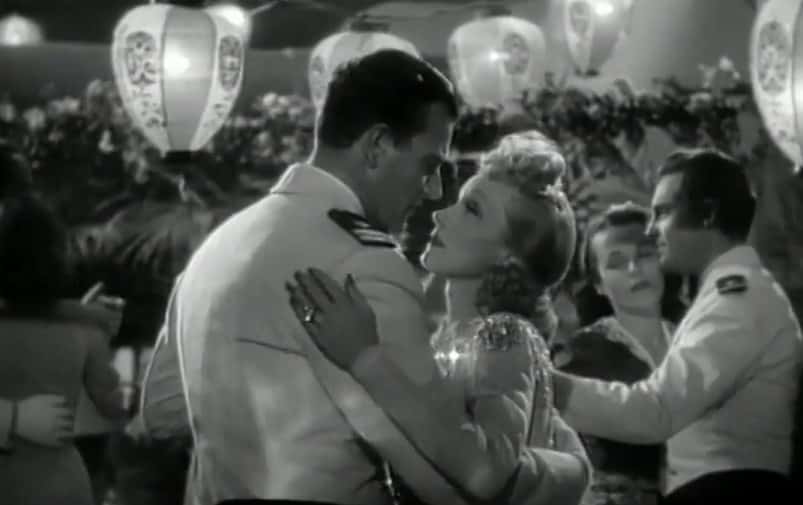 Screenshot from the movie Seven Sinners, John Wayne and Marlene Dietrich dancing