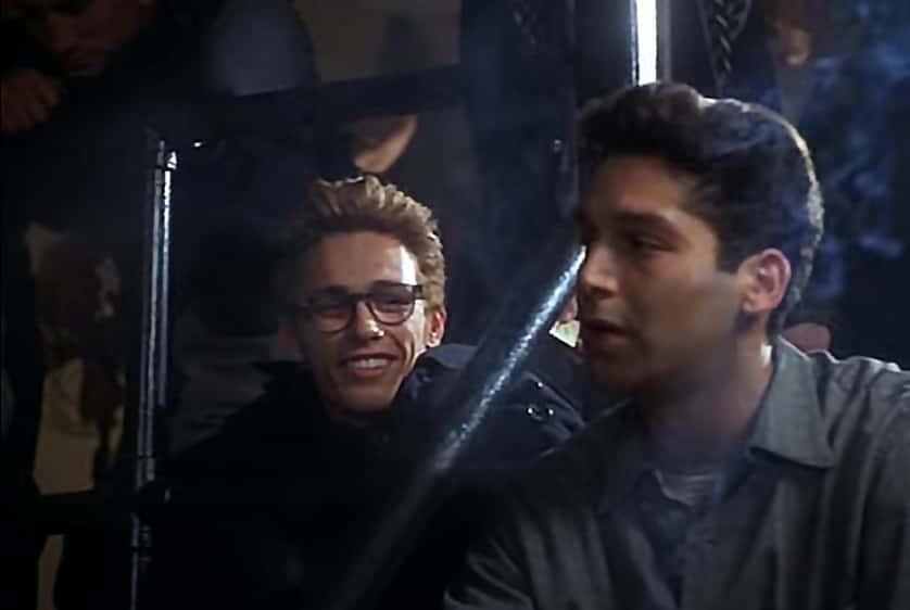 A visually captivating still taken from a pivotal moment in the film James Dean (2001)