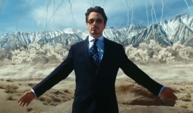 A visually captivating still taken from a pivotal moment in the film  Iron Man (2008)