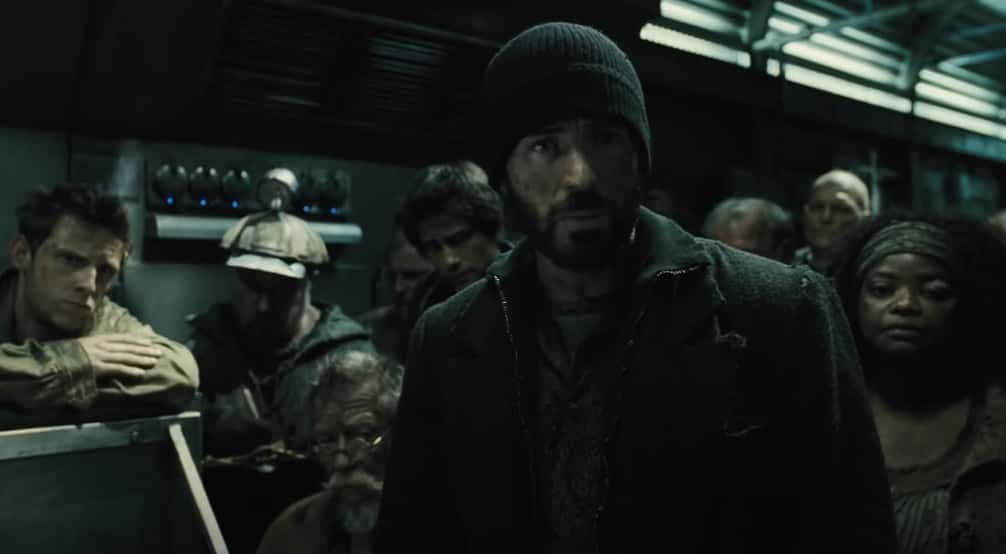 A visually captivating still taken from a pivotal moment in the film Snowpiercer (2013)