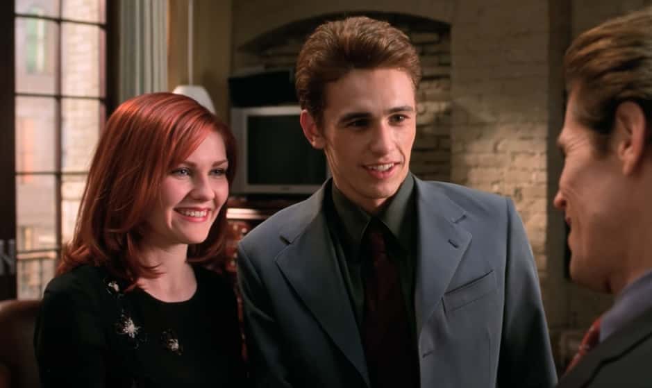 A visually captivating still taken from a pivotal moment in the film Spider-Man (2002)