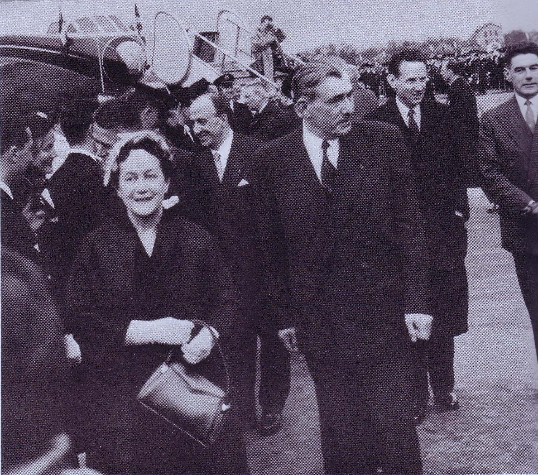 Yvonne de Gaulle at the Baptism of the Carvelle “Lorraine”