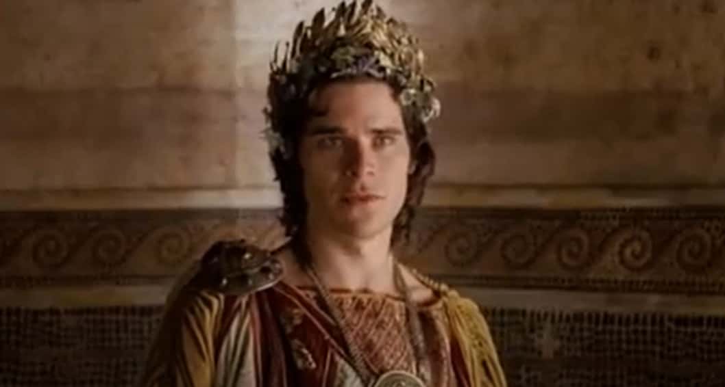 Nero sitting on throne