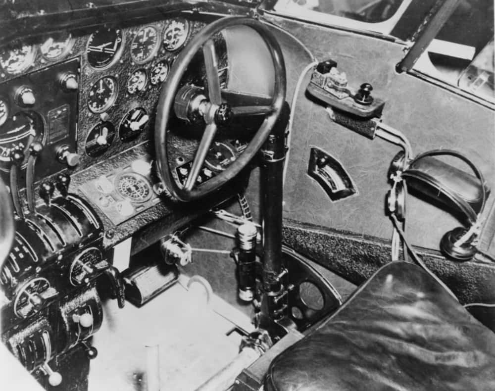 Cockpit of Amelia Earhart's plane, a Lockheed L-10E Electra