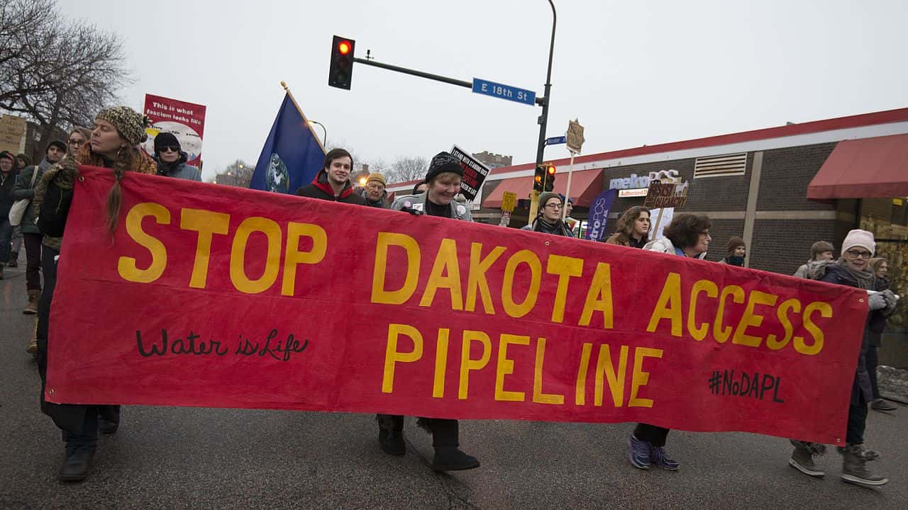 Dakota Access Pipeline protesters against Donald Trump