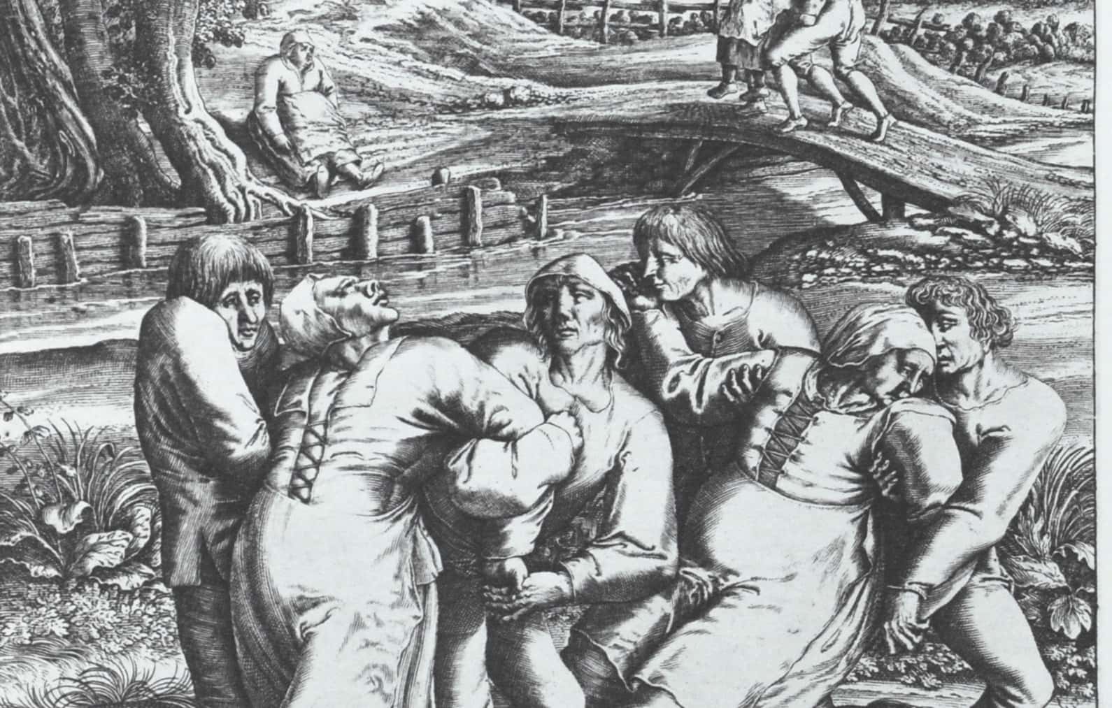 пляска святого витта 1518. питер брейгель пляска святого вита. пляски святого витта святого. питер брейгель младший «танец святого вита». танцевальная чума питер брейгель.