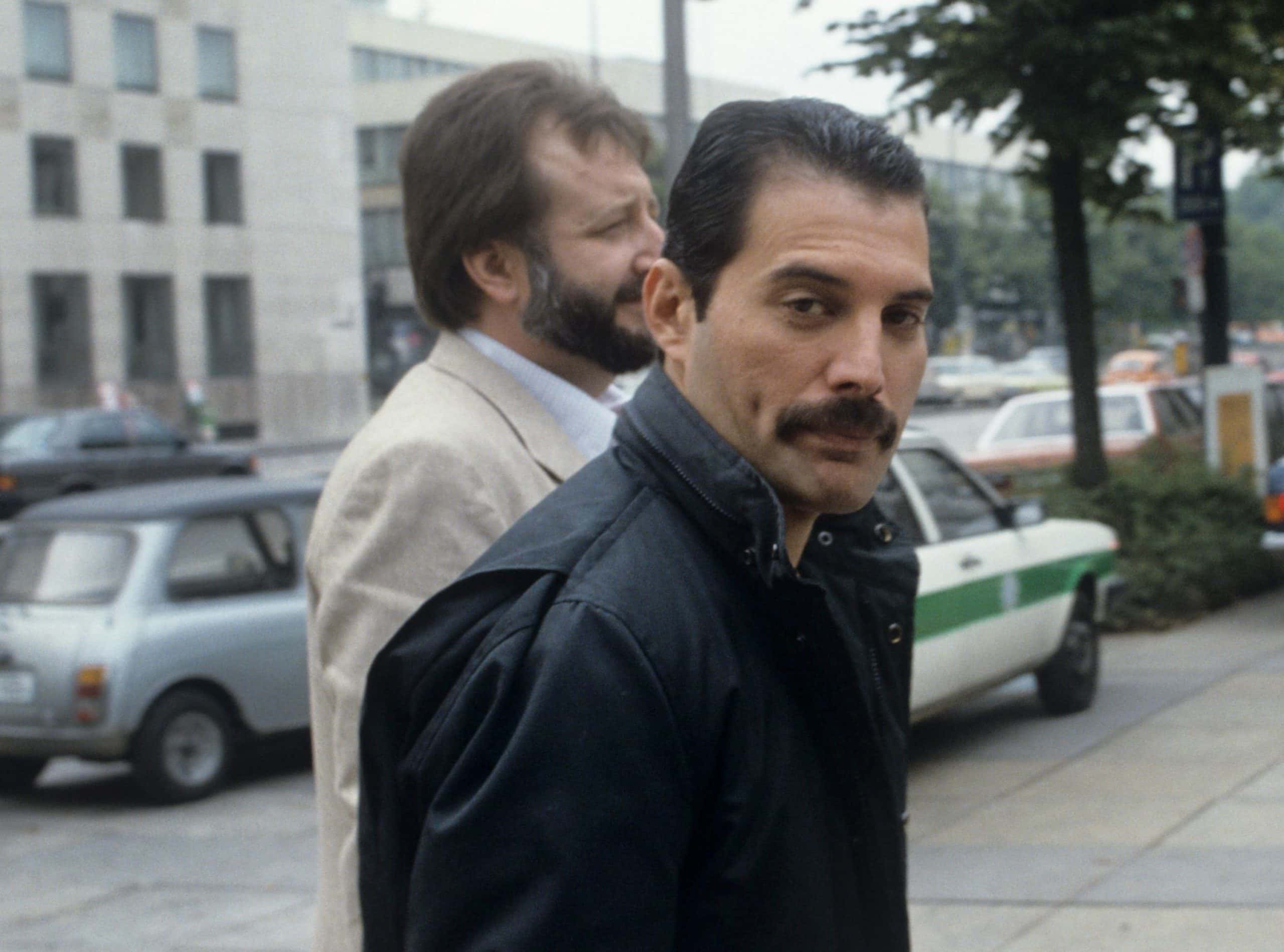 Freddie Mercury (Queen) wearing a leader jacket