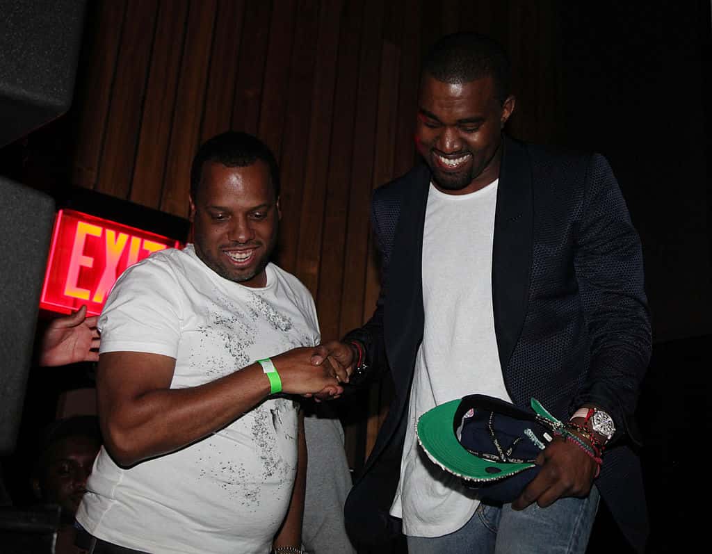 Producer No I.D. and Kanye West attend Big Sean Album Listening event