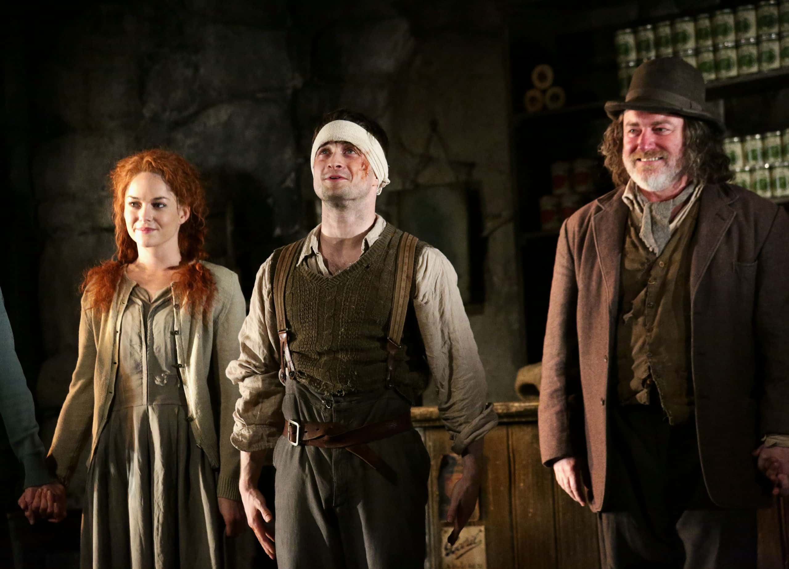 Actors Sarah Greene, Daniel Radcliffe and Pat Shortt