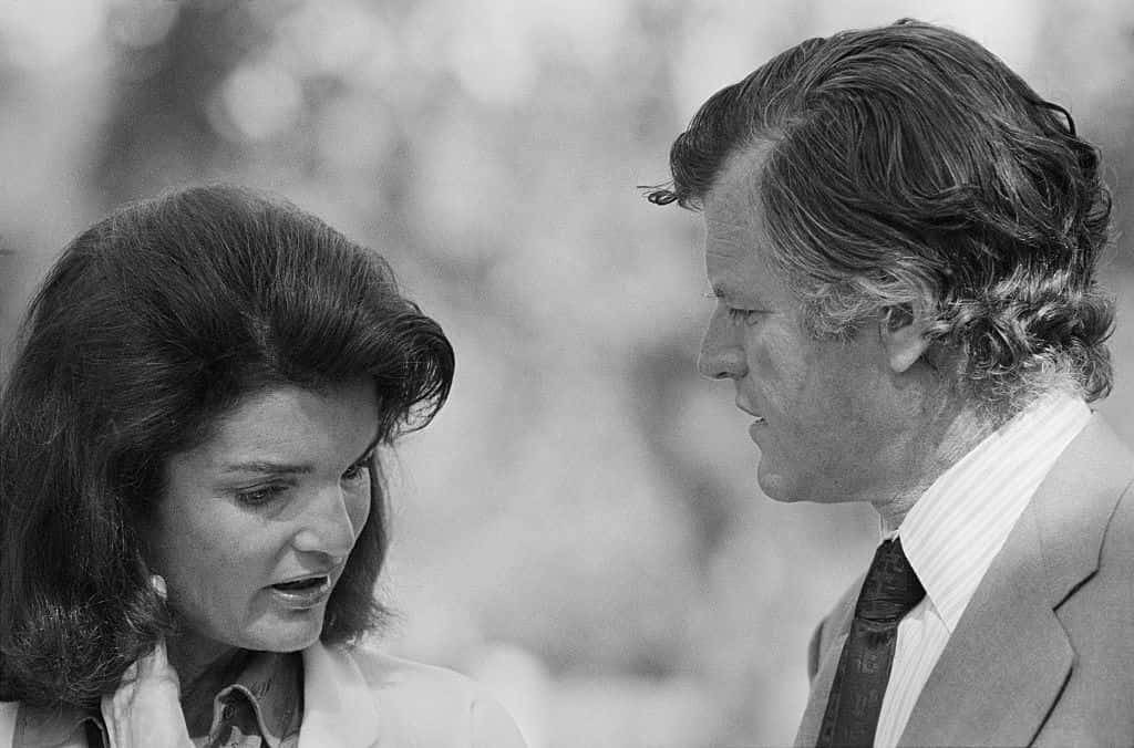 Jacqueline Kennedy Onassis with Sen. Edward M. Kennedy