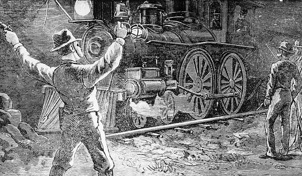 Jesse James Waves To Train