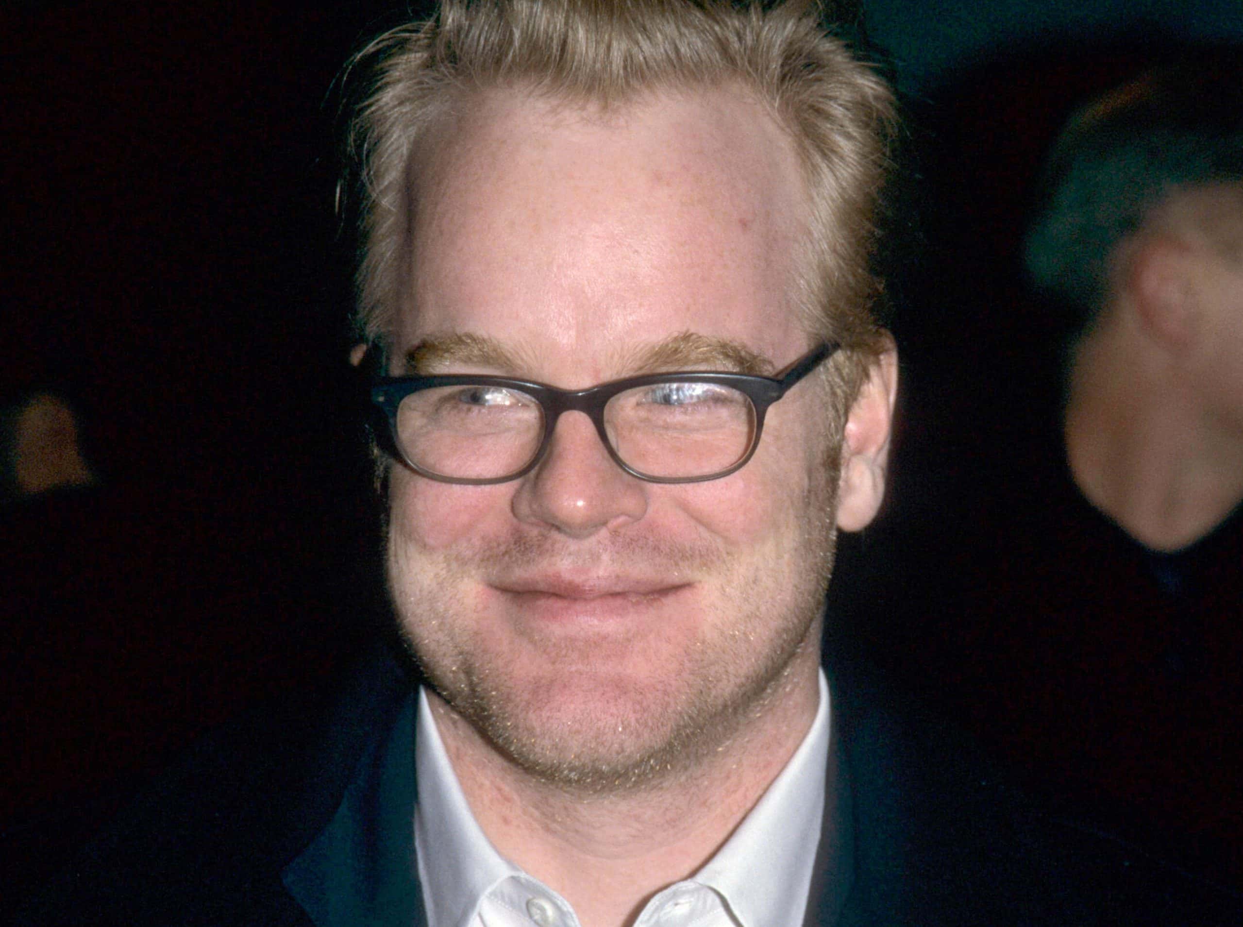 Portrait Photo of Philip Seymour Hoffman in dark outfit