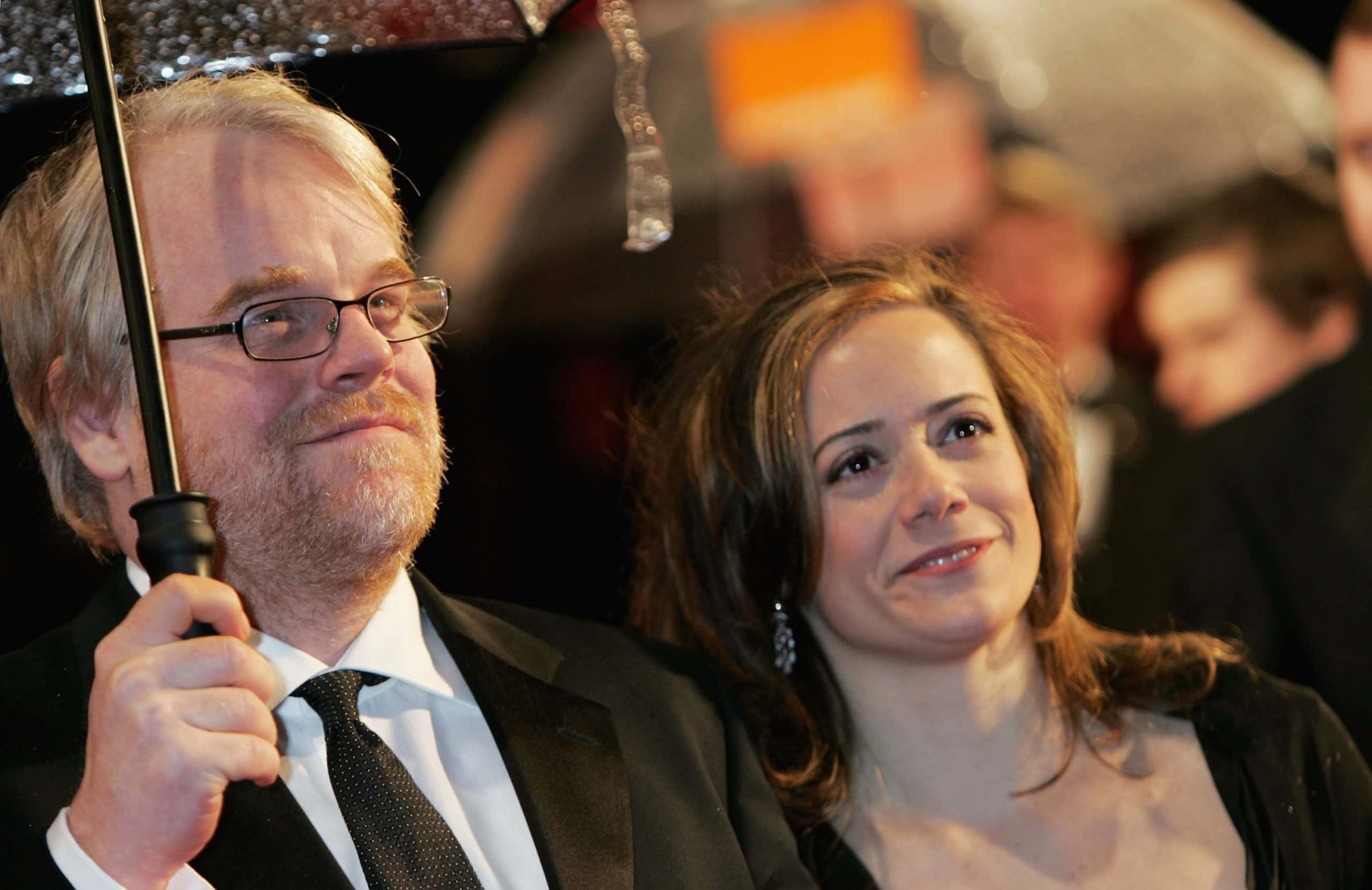 Philip Seymour Hoffman and Mimi O'Donnell arrive at The Orange British Academy Film Awards