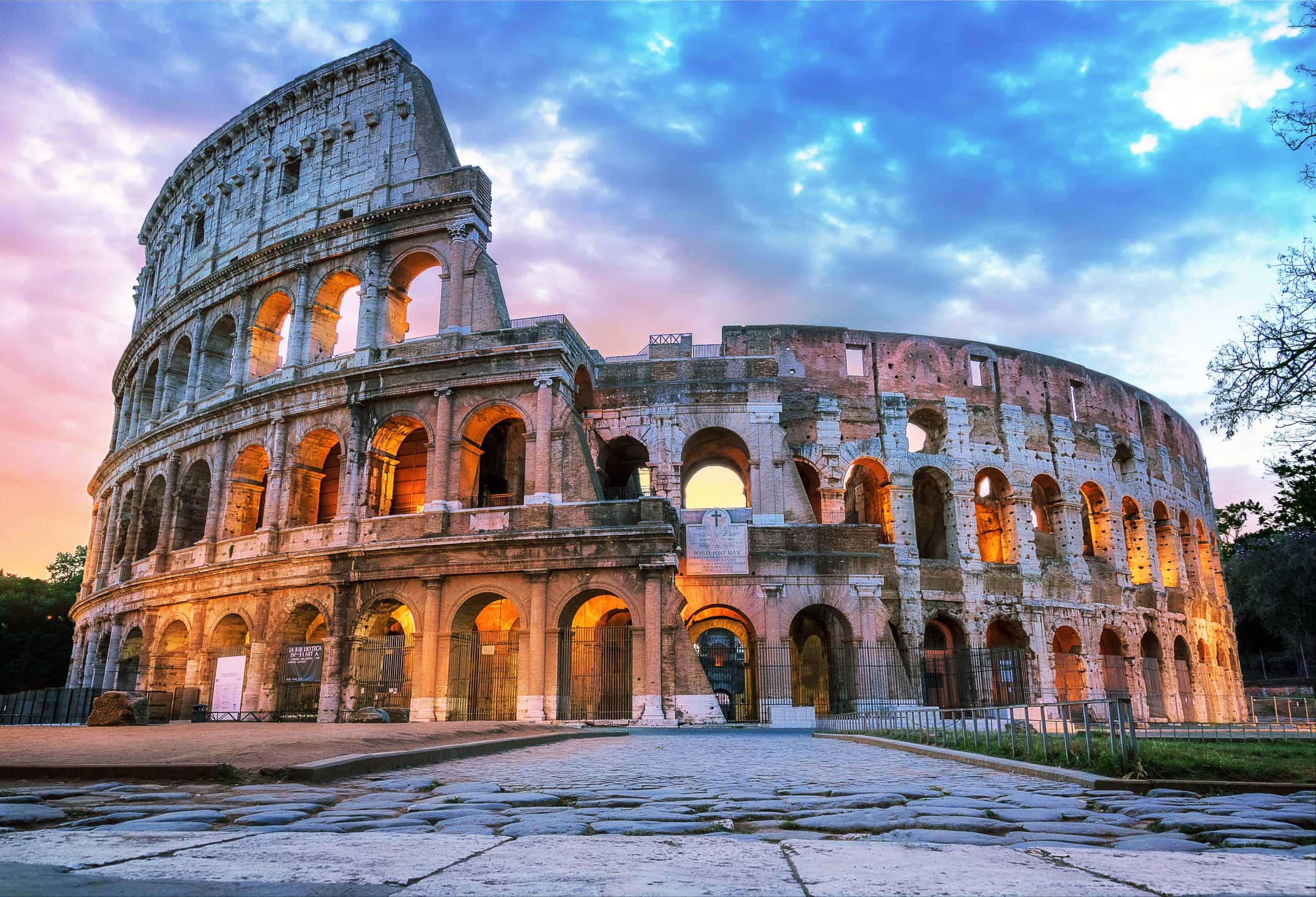 The Roman Coliseum in the early morning