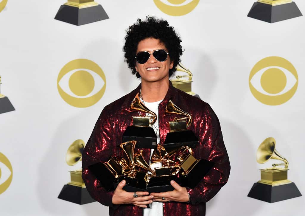 Recording artist Bruno Mars, winner of Album of the Year for 