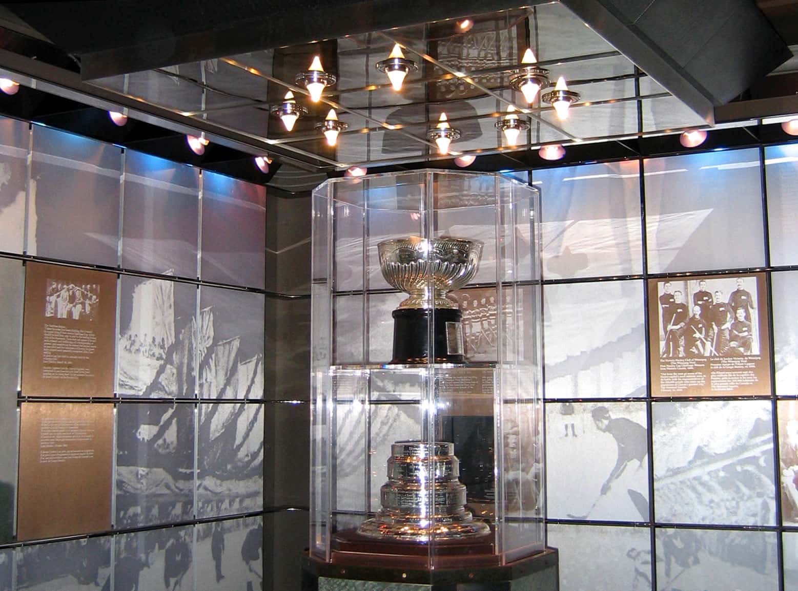 The Original Stanley Cup on display in the bank vault at the Hockey Hall of Fame